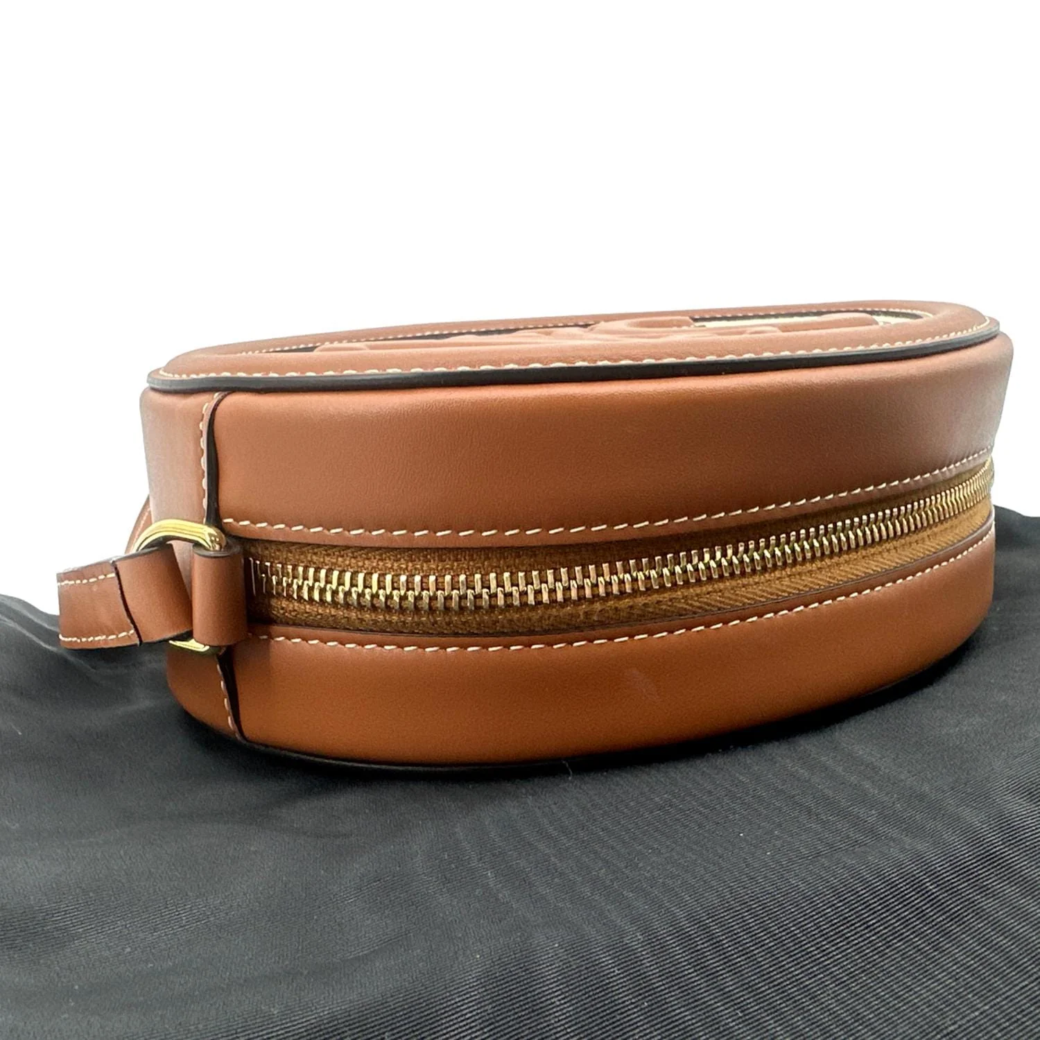 CELINE Triomphe Oval Calfskin Leather Shoulder Bag Tan - Image 7
