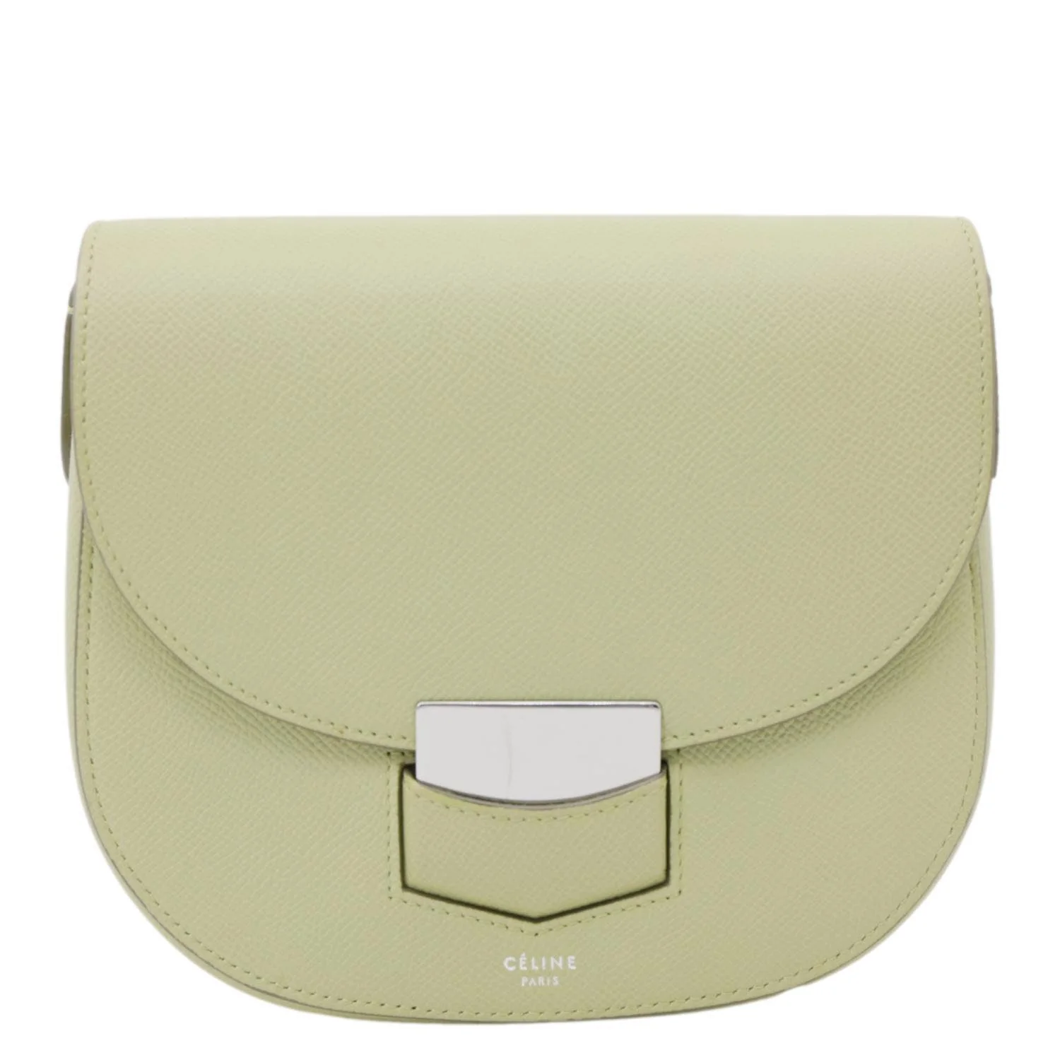 CELINE Trotteur Small Grained Calfskin Leather Shoulder Bag Sage - Image 3