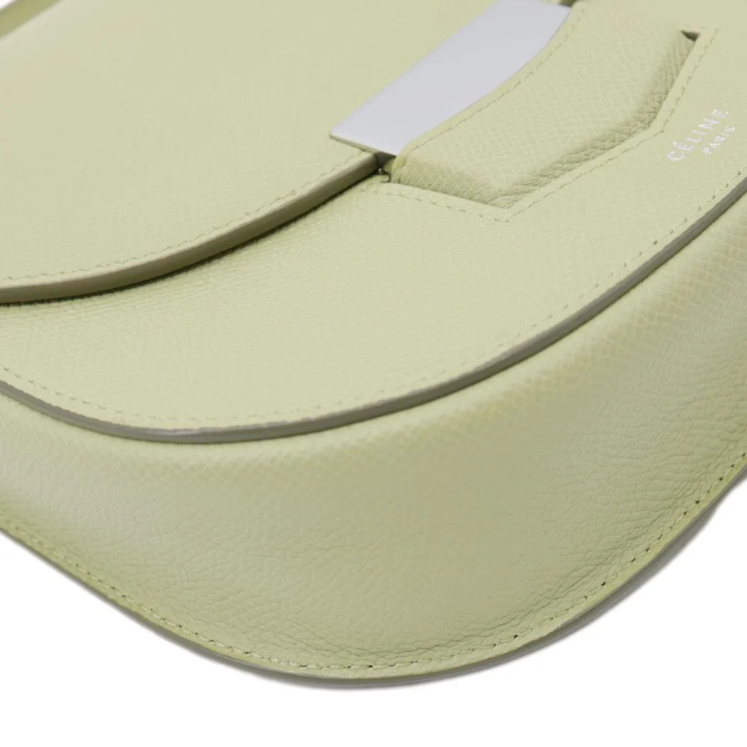 CELINE Trotteur Small Grained Calfskin Leather Shoulder Bag Sage - Image 9