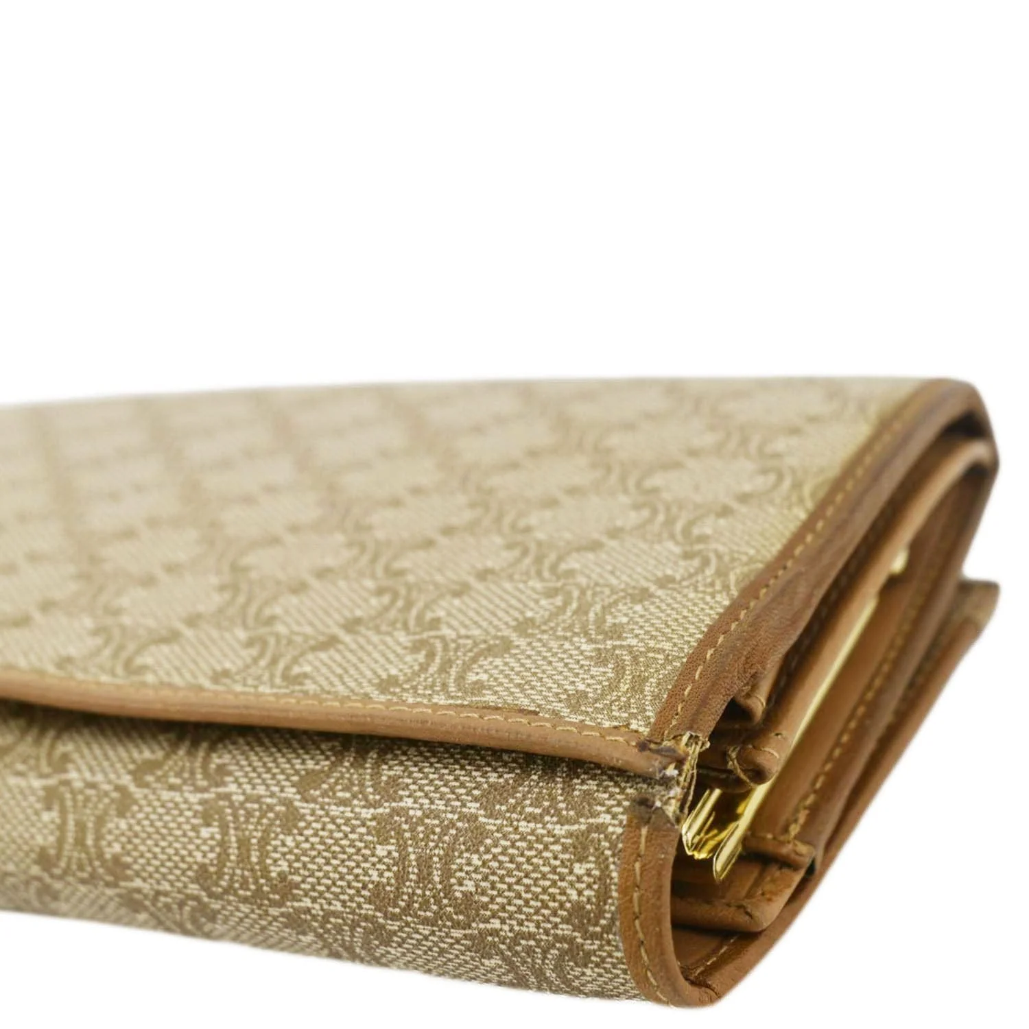 CELINE Vintage Macadam Canvas Wallet Beige - Image 10