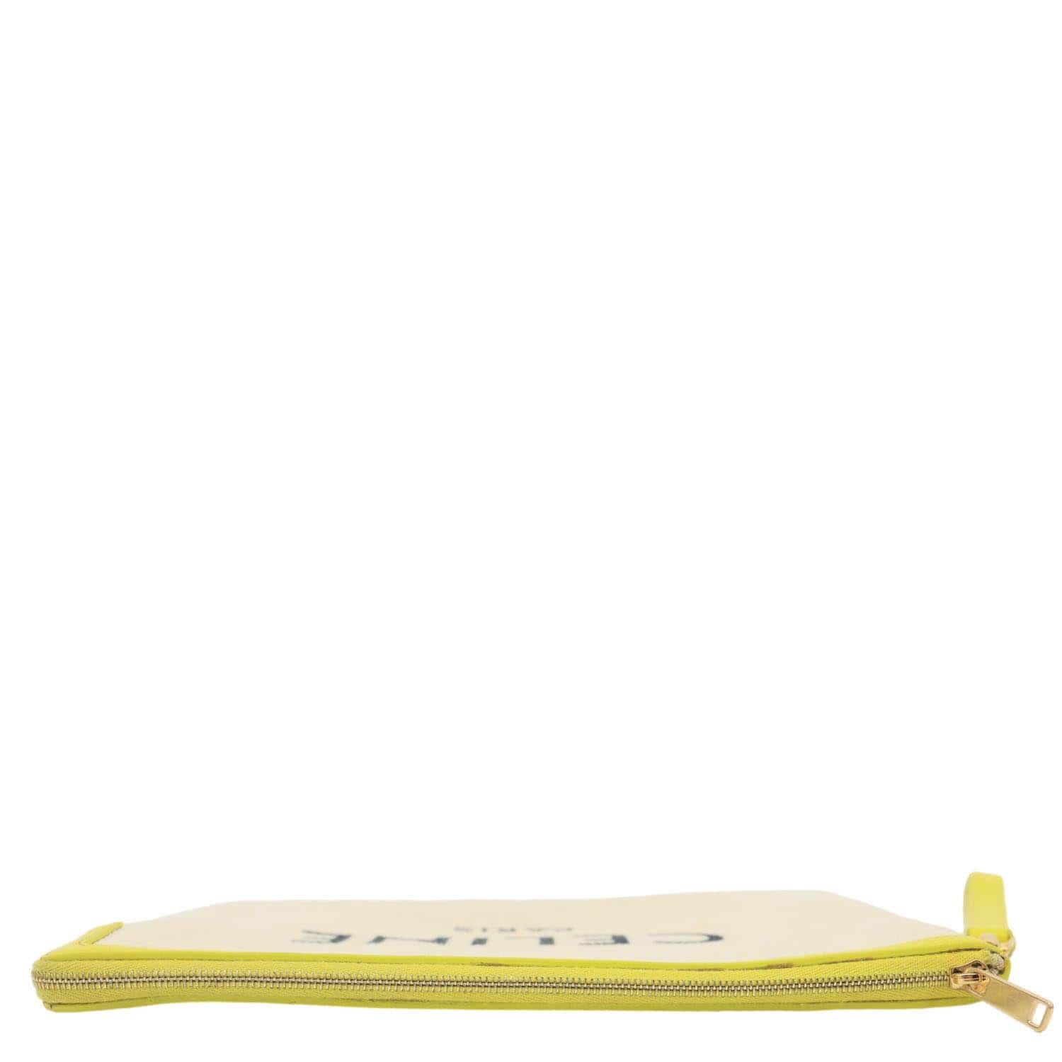 CELINE Logo Small Canvas Wristlet Beige - Image 5