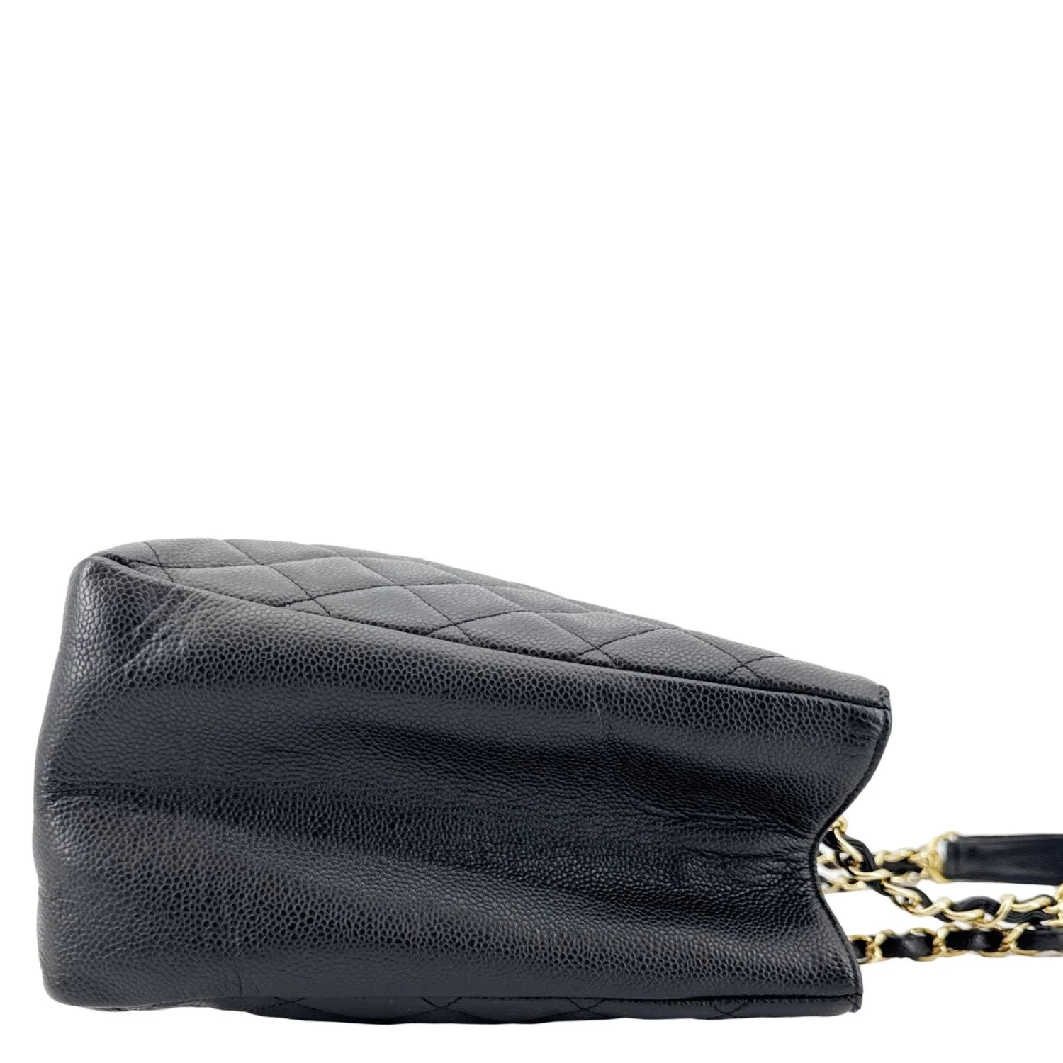 CHANEL Grand Shopping Quilted Leather Tote Bag Black - Image 8