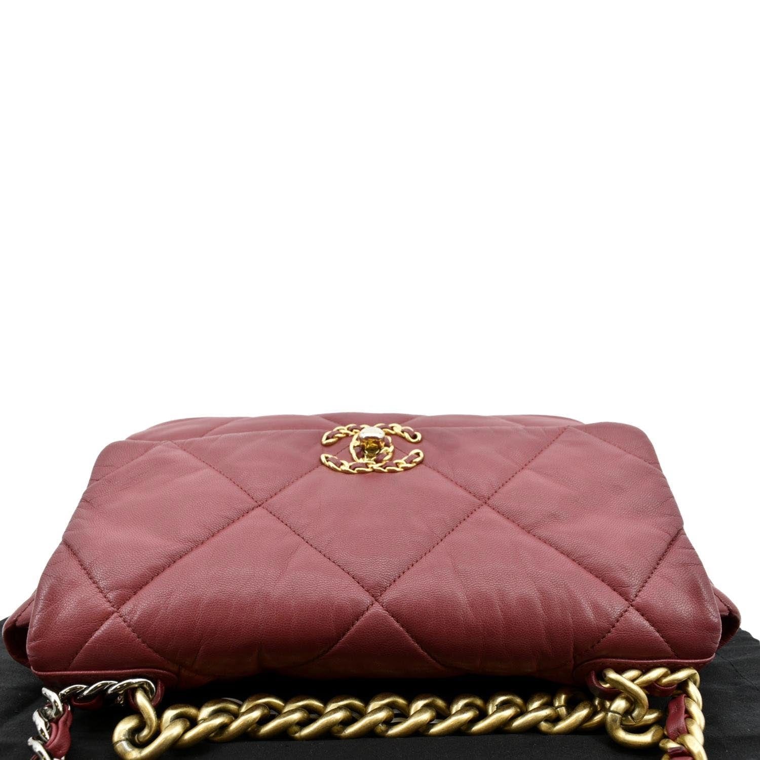 CHANEL 19 Quilted Lambskin Leather Flap Shoulder Bag Red - Image 5