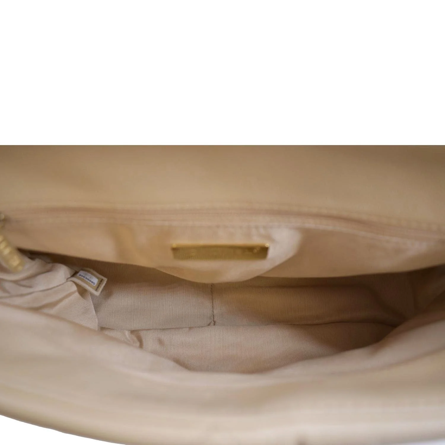 CHANEL 19 Small Flap Quilted Lambskin Leather Shoulder Bag Beige - Image 12