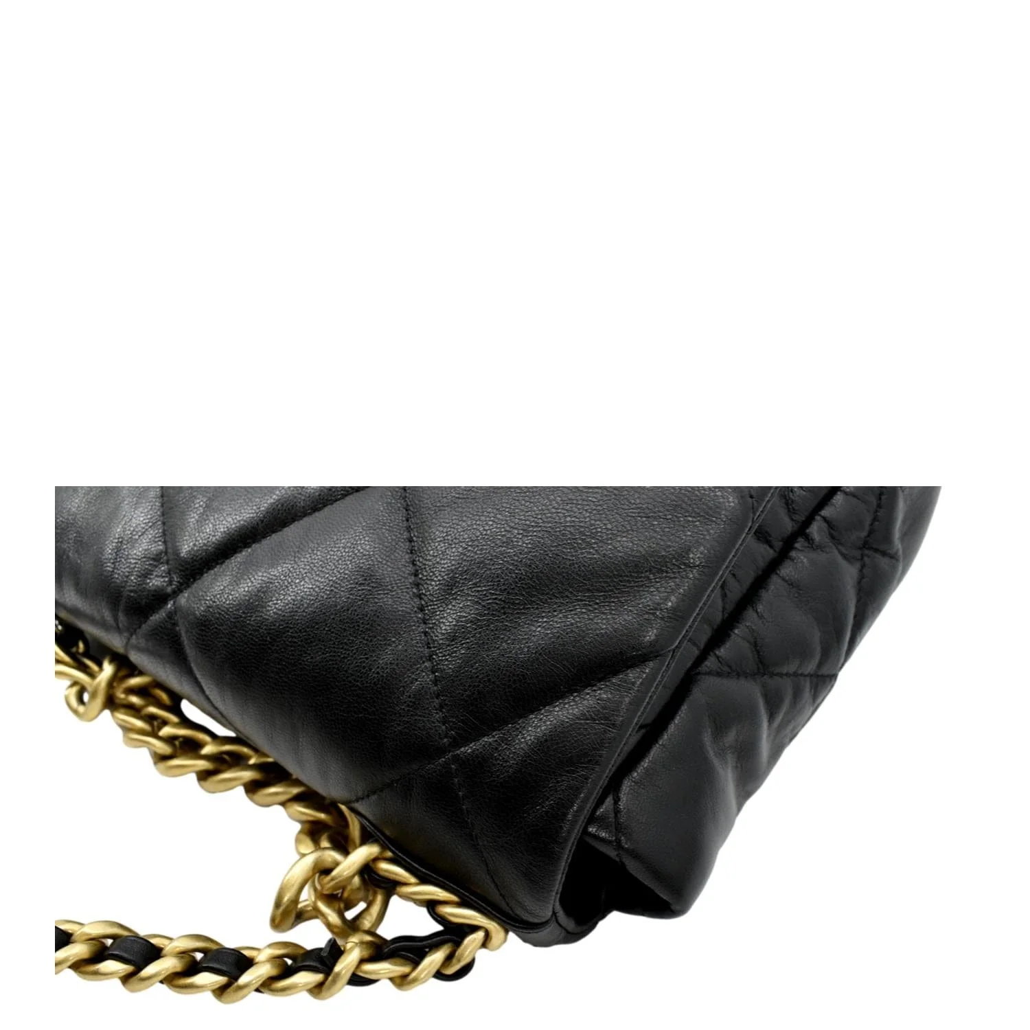 CHANEL 19 Medium Quilted Lambskin Leather Flap Shoulder Bag Black - Image 6