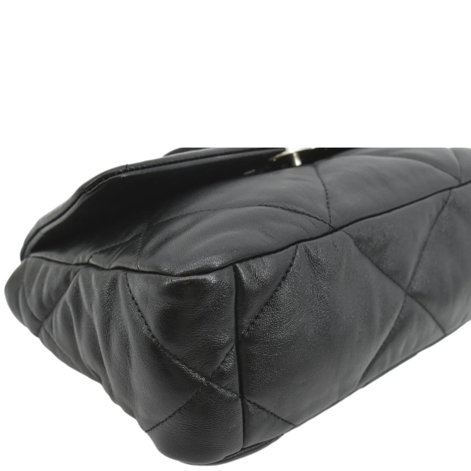 CHANEL 19 Small Flap Quilted Lambskin Leather Shoulder Bag Black - Final Sale - Image 8