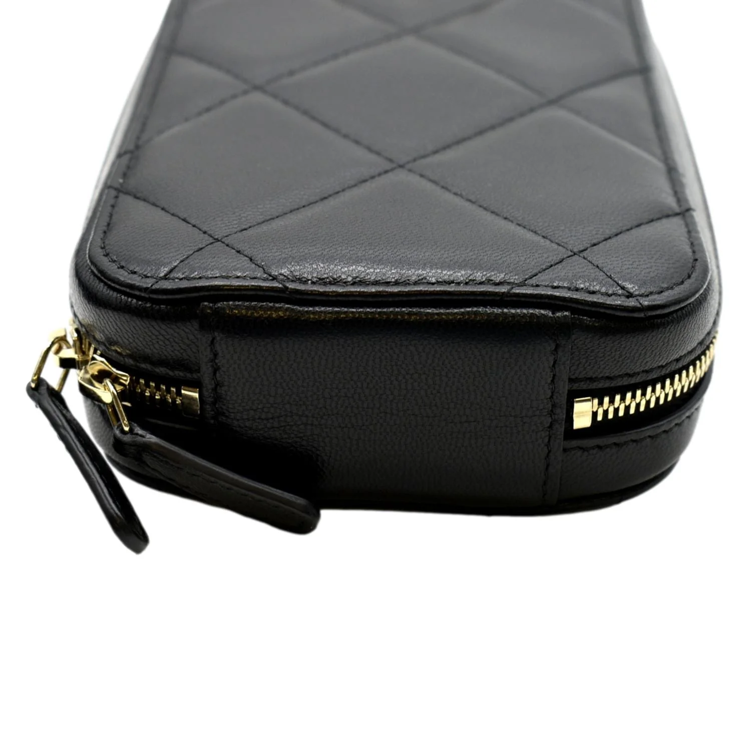 CHANEL 19 Zip Quilted Leather Phone Case Black - Image 10
