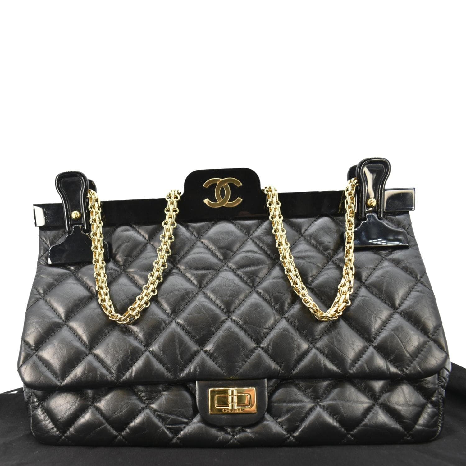 CHANEL 2.55 Reissue Hanger Flap Quilted Leather Crossbody Bag Black - Image 3