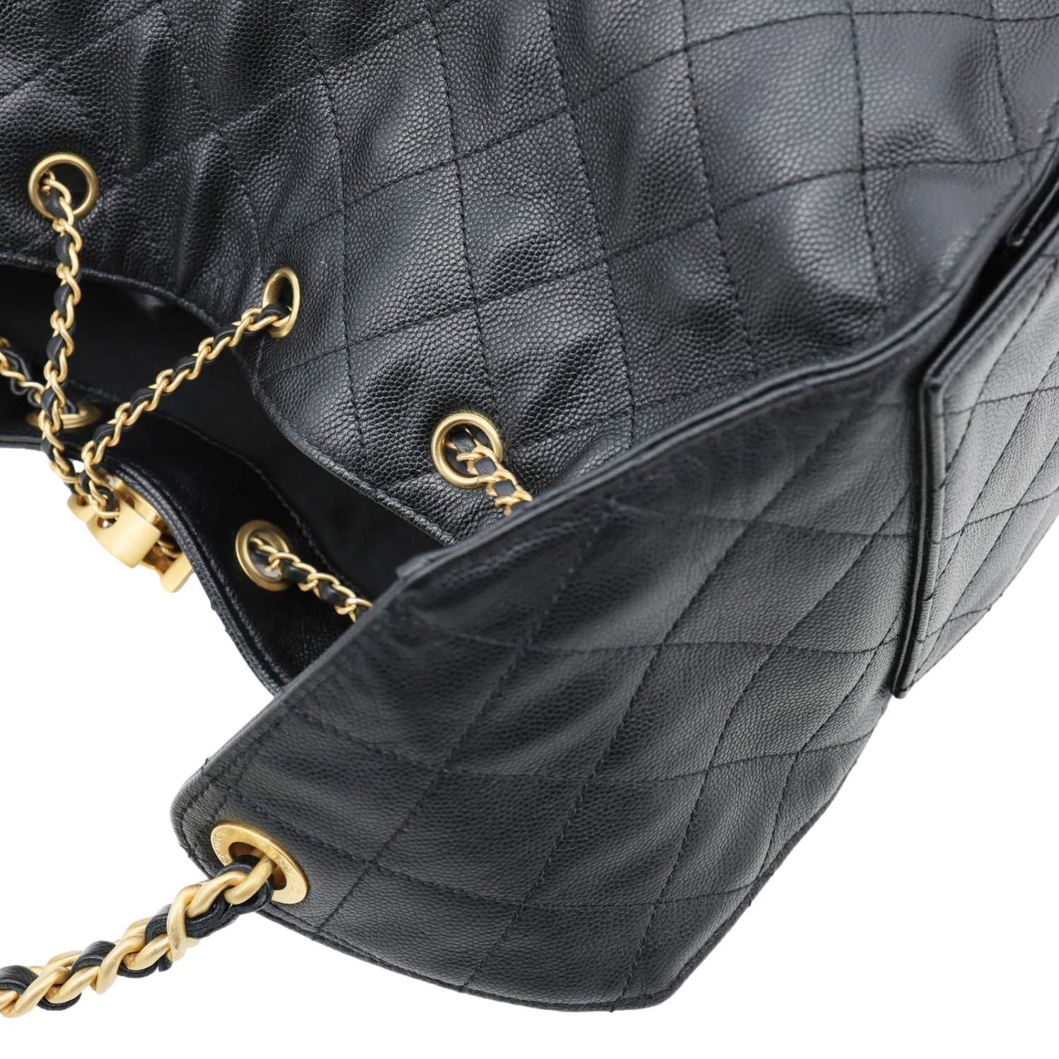 CHANEL 25 Medium Quilted Caviar Leather Chain Shoulder Bag Black - Image 8