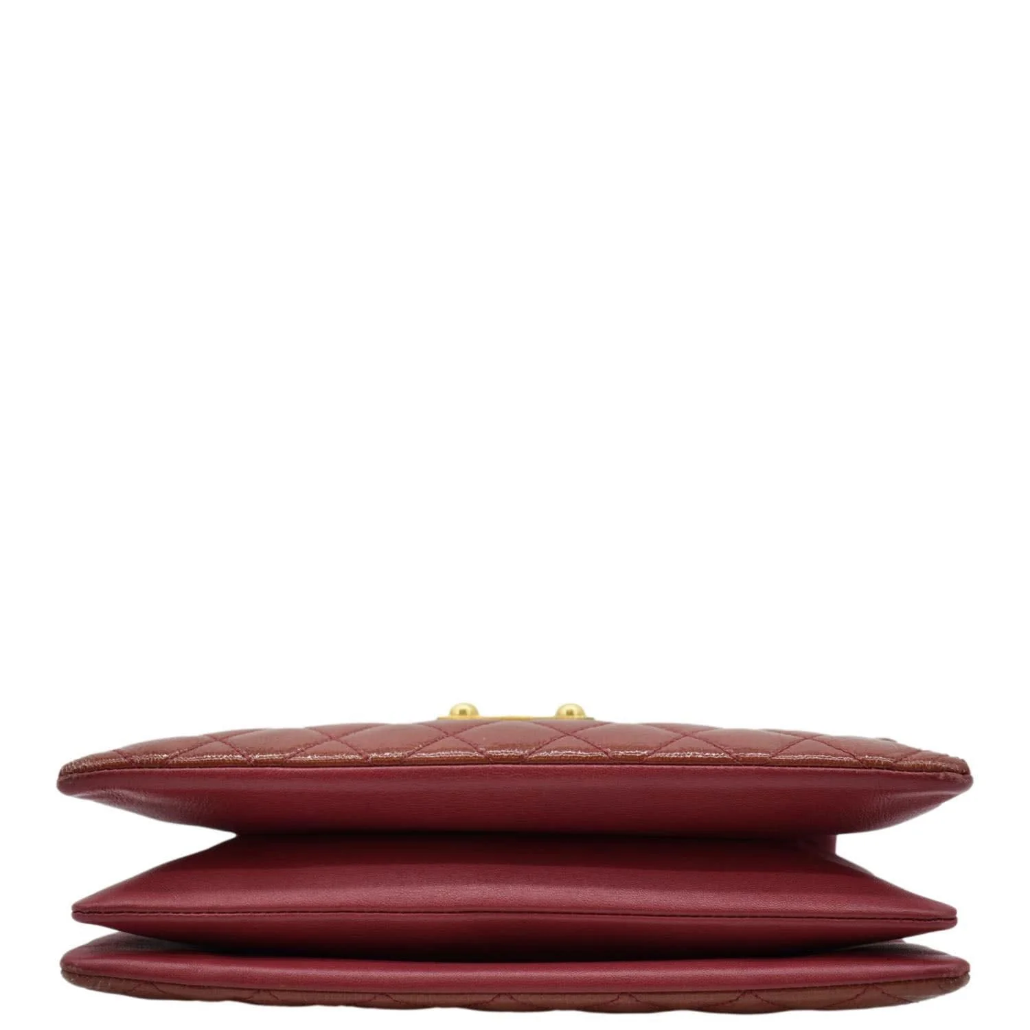 CHANEL 3 Pocket Accordion Flap Small Patent Leather Shoulder Bag Red - Image 10