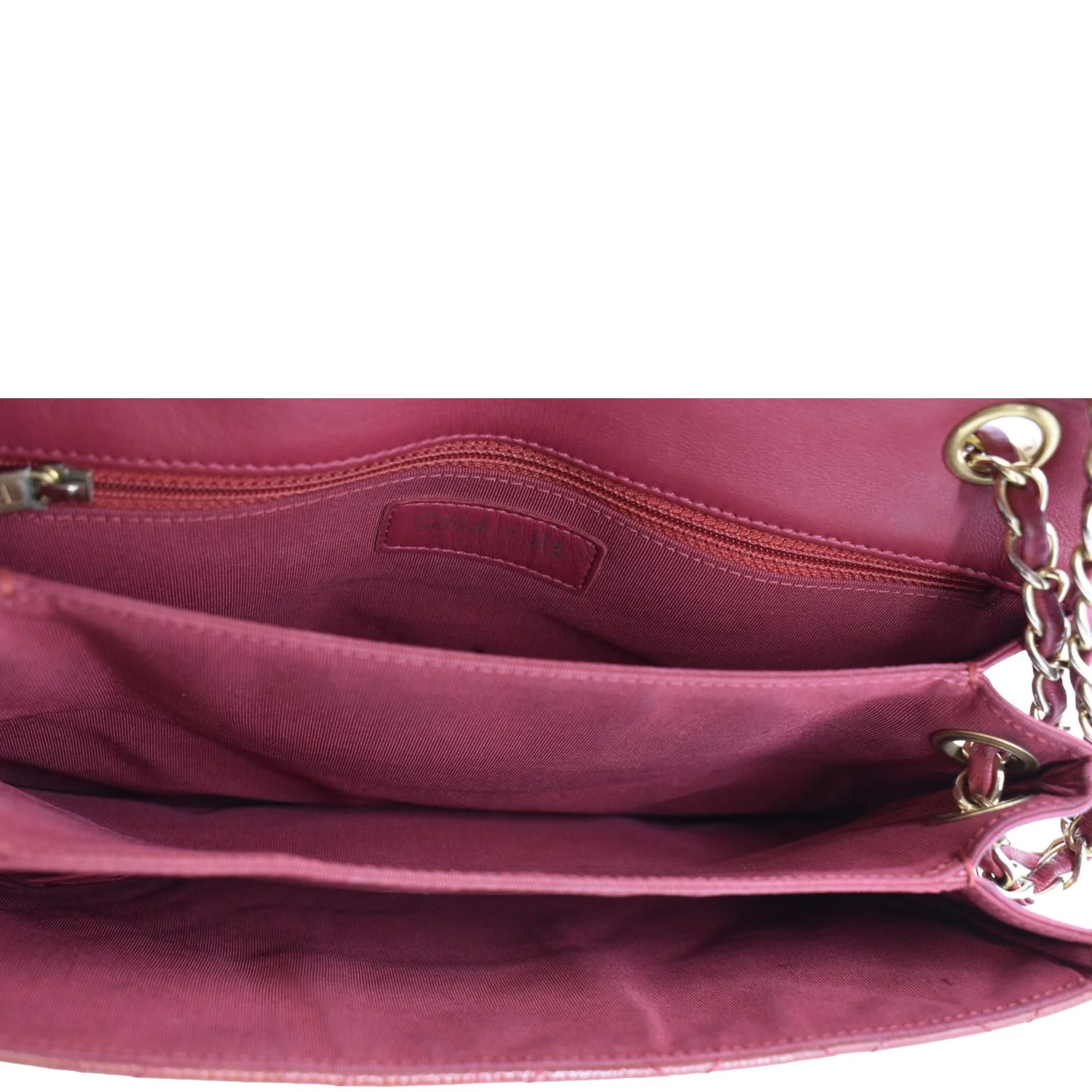 CHANEL 3 Pocket Accordion Flap Small Patent Leather Shoulder Bag Red - Image 13