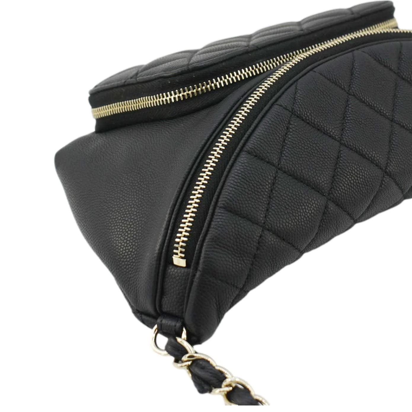 CHANEL Affinity Quilted Caviar Leather Waist Belt Bag Black - Image 6