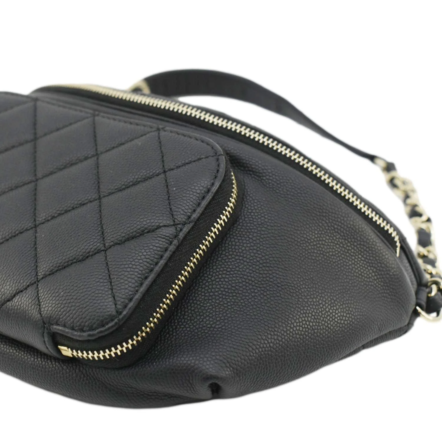 CHANEL Affinity Quilted Caviar Leather Waist Belt Bag Black - Image 9