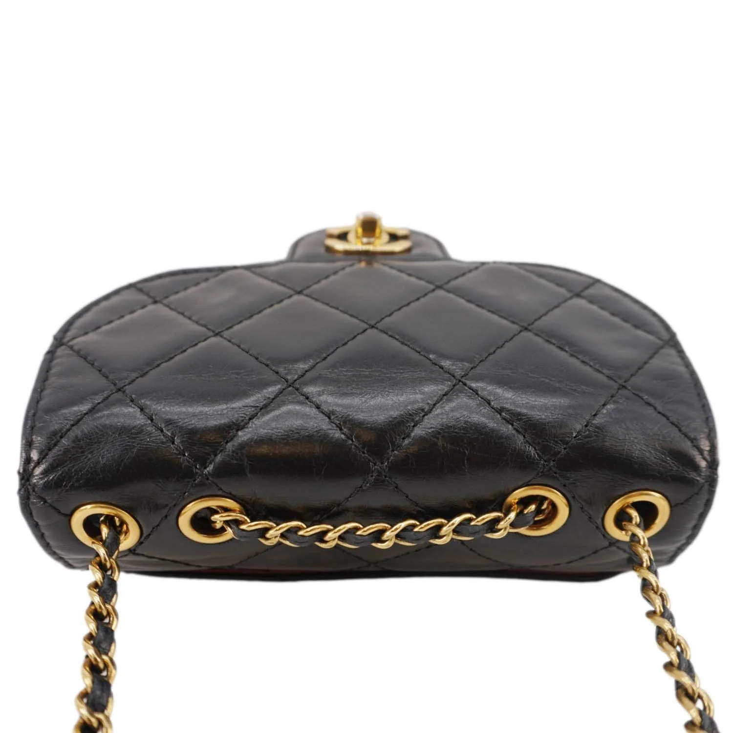 CHANEL Bubble CC Aged Calfskin Small Crossbody Bag Black - Image 4