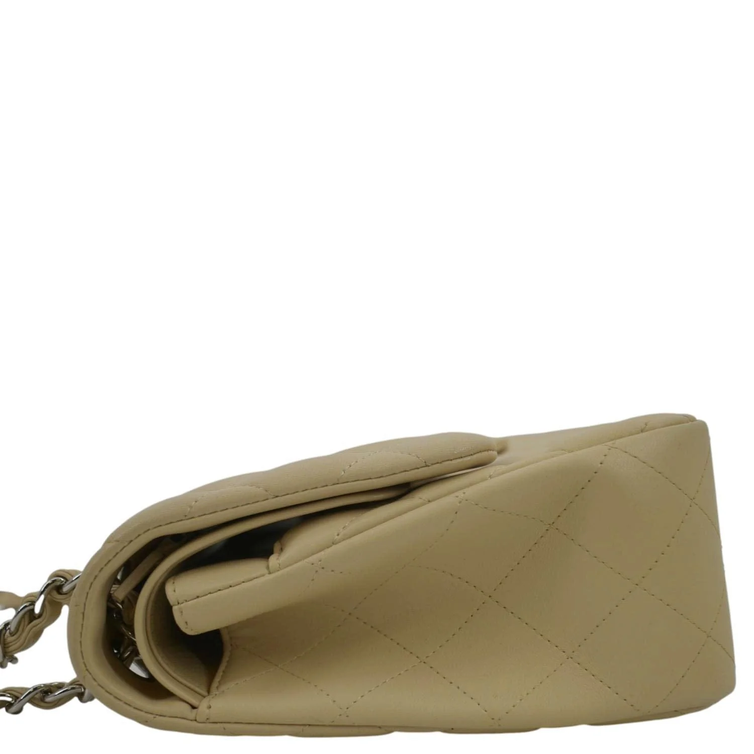 CHANEL Classic Jumbo Double Flap Quilted Leather Shoulder Bag Beige - Image 9