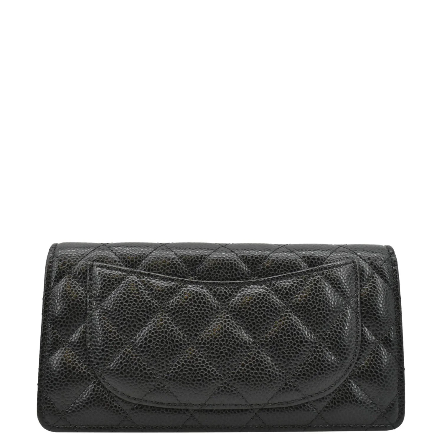 CHANEL Bifold Quilted Caviar Leather Long Wallet Black - Image 4