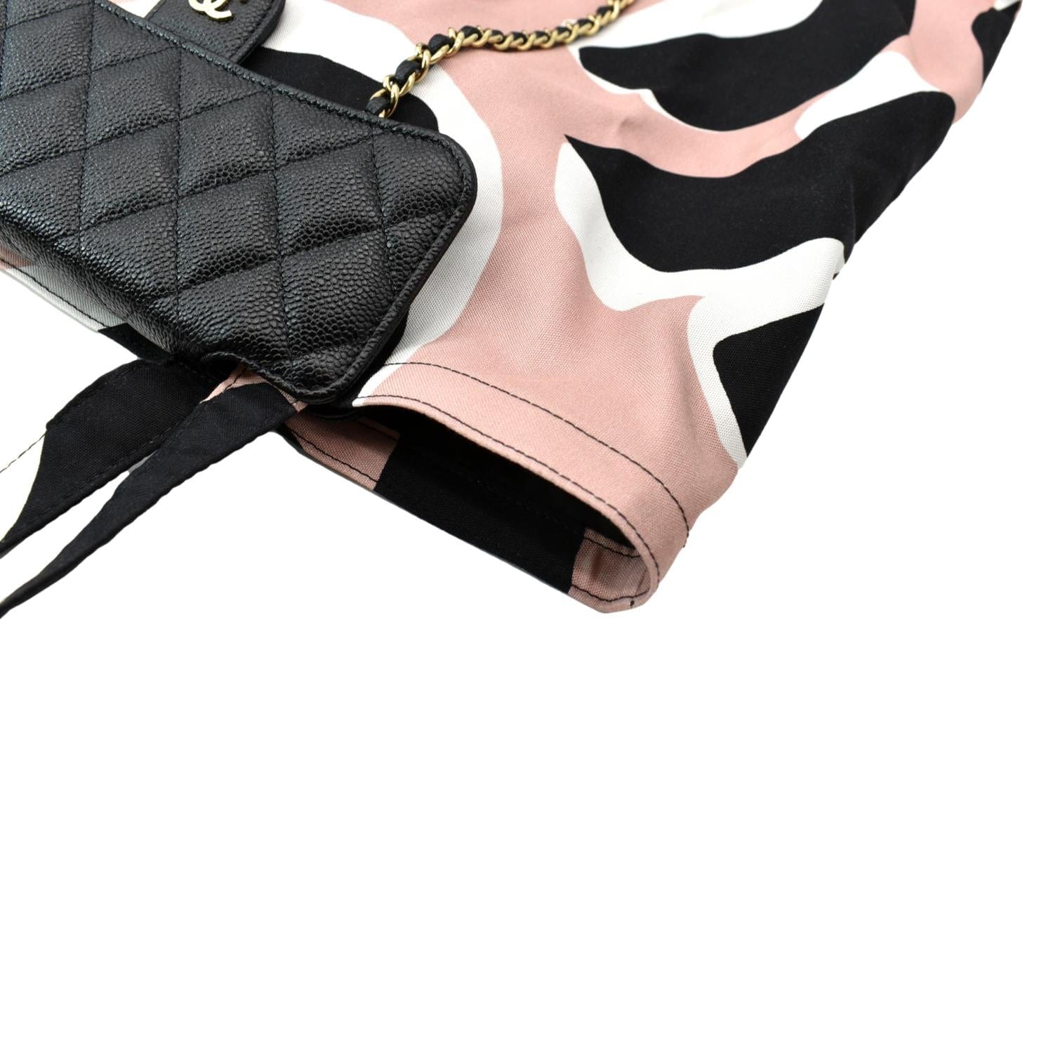 CHANEL Women 2Way Foldable Leather Satchel Crossbody Bag Black - Image 5