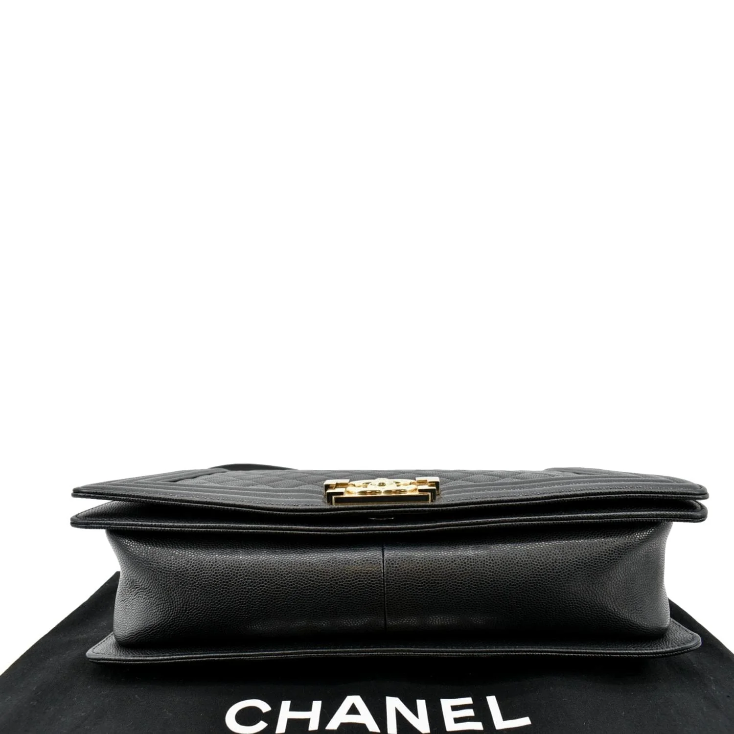 CHANEL Large Boy Flap Caviar Leather Shoulder Bag Black - Image 9
