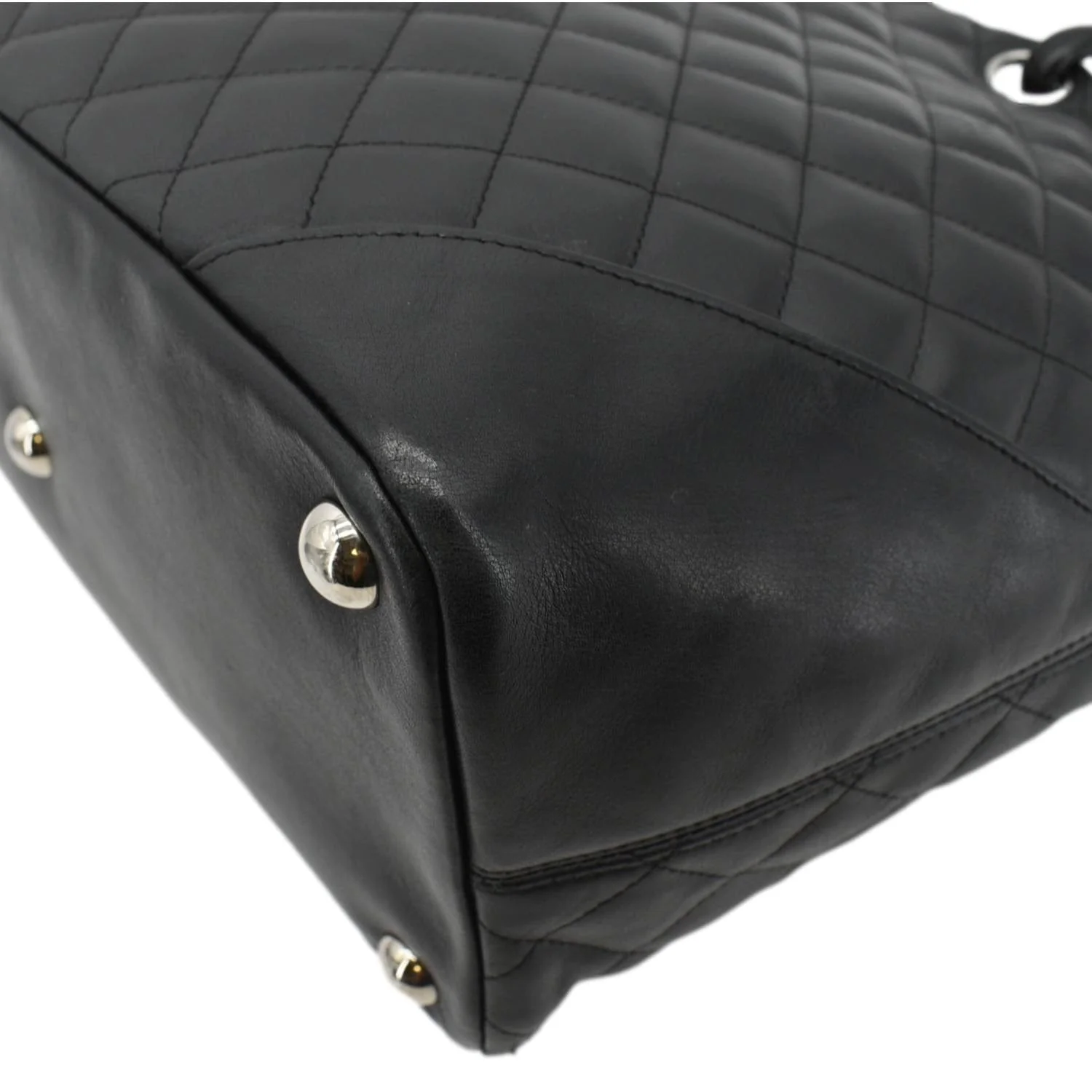 CHANEL Cambon Ligne Quilted Leather Tote Bag Black - Image 7