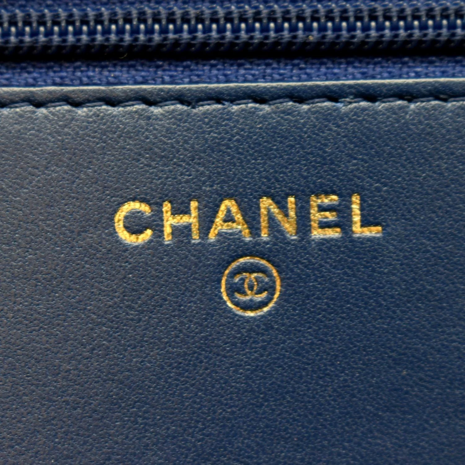 CHANEL Wallet On Chain Quilted Leather Crossbody Bag Blue - Image 12