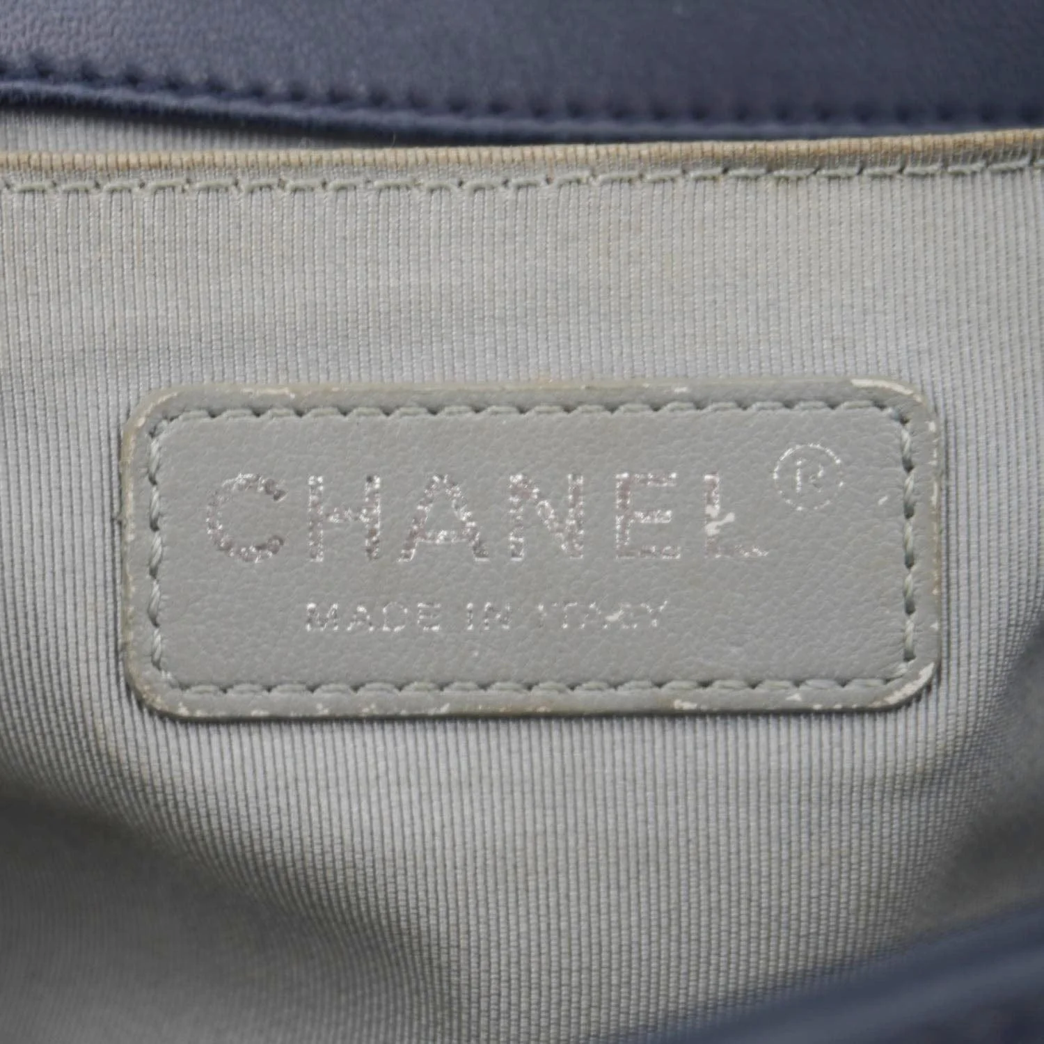 CHANEL Boy Flap Medium Quilted Lambskin Leather Crossbody Bag Navy Blue - Image 19