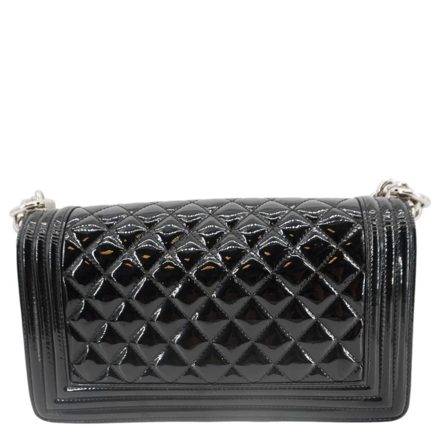 CHANEL Boy Flap Medium Plexiglass Patent Leather Crossbody Bag Black - Image 3