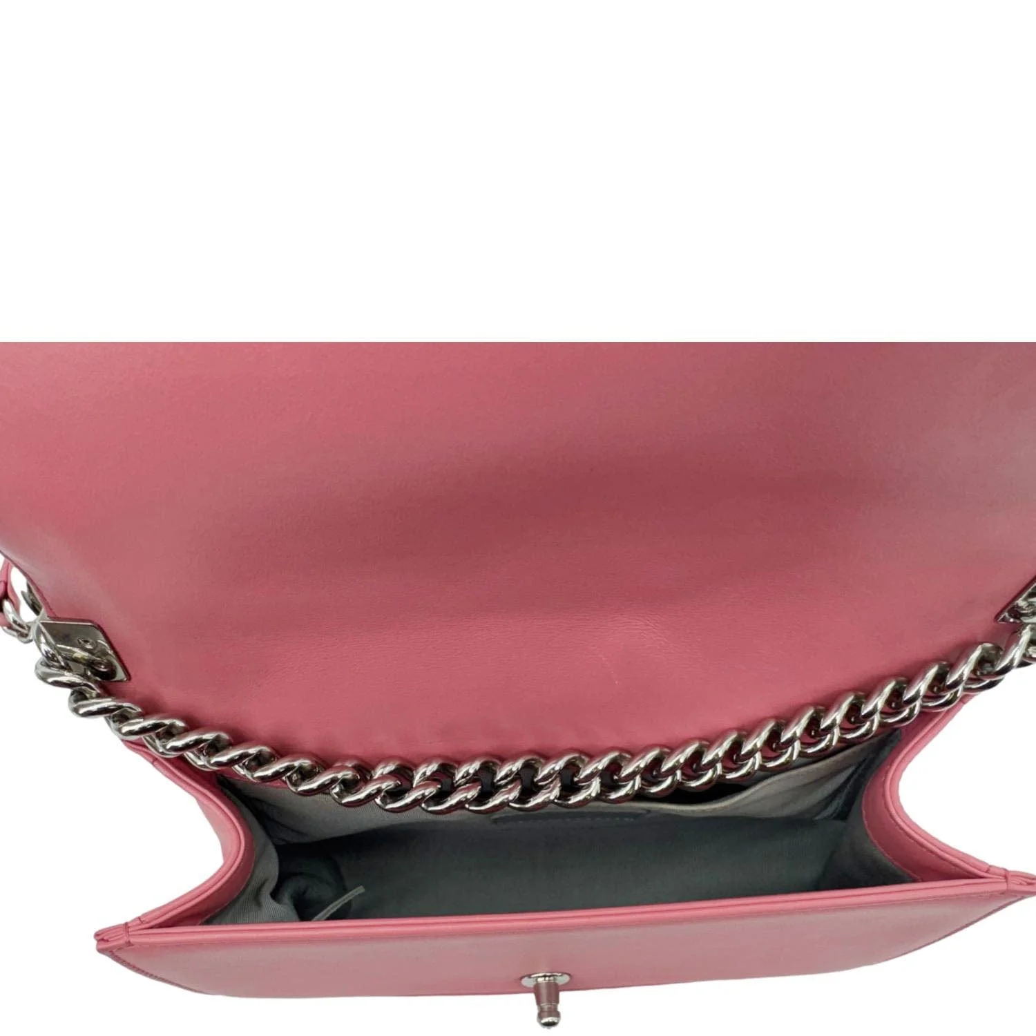 CHANEL Boy Flap Old Medium Chevron Leather Crossbody Bag Pink - Image 12