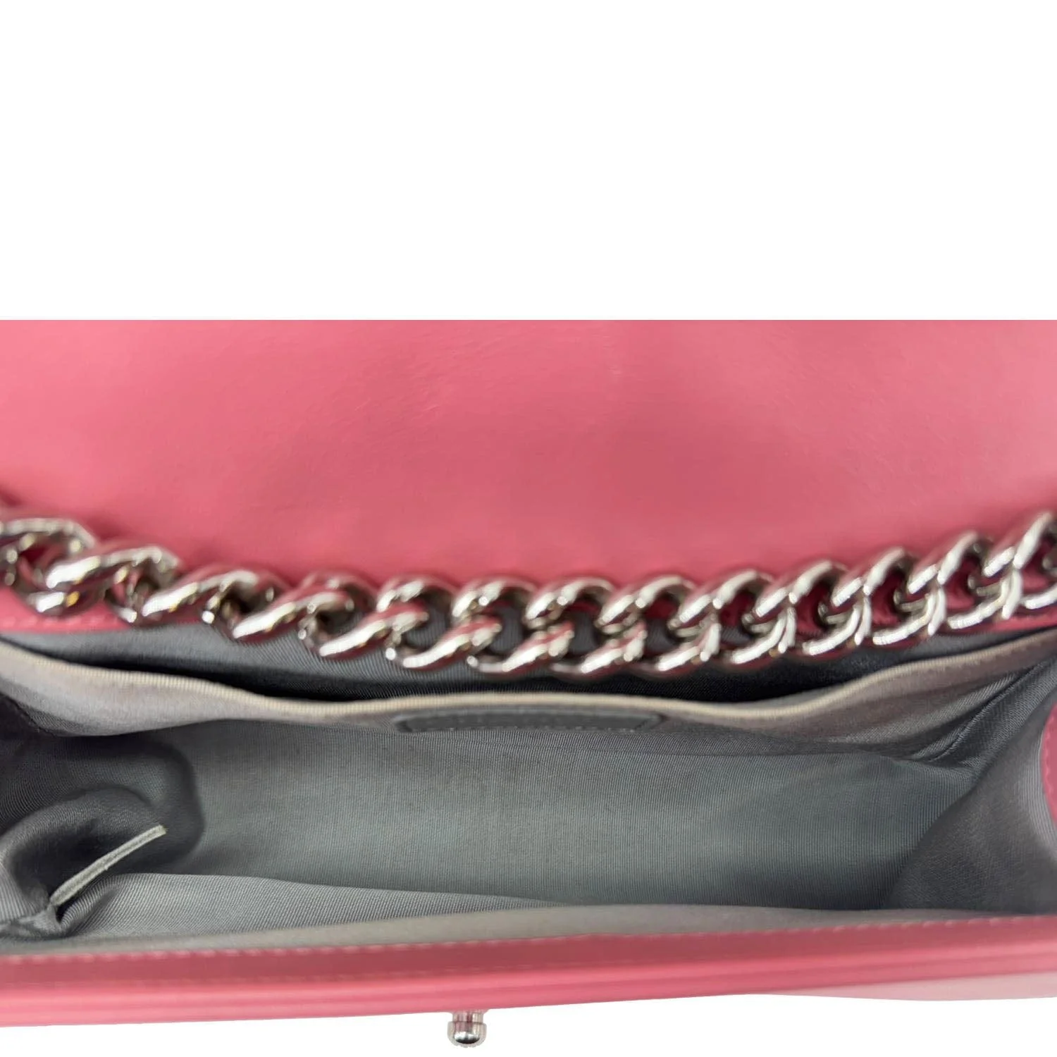 CHANEL Boy Flap Old Medium Chevron Leather Crossbody Bag Pink - Image 13