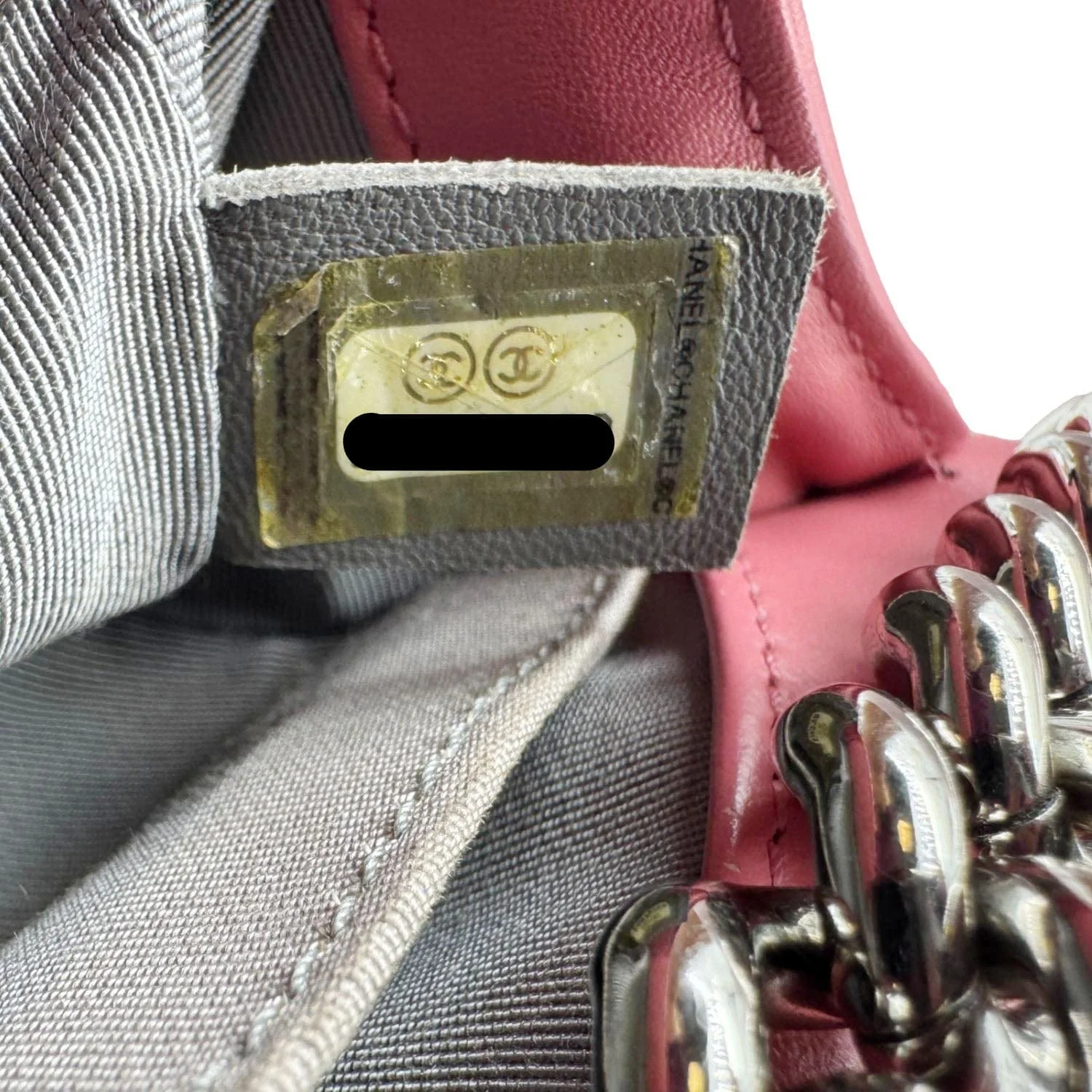 CHANEL Boy Flap Old Medium Chevron Leather Crossbody Bag Pink - Image 17