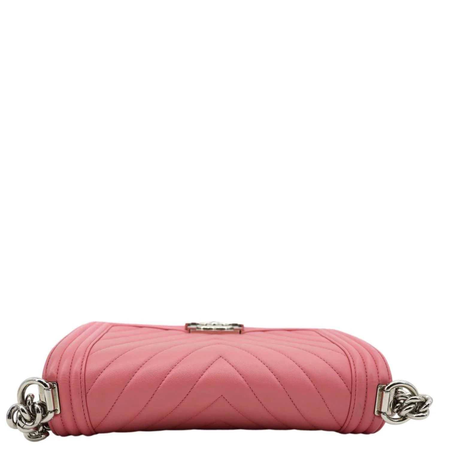 CHANEL Boy Flap Old Medium Chevron Leather Crossbody Bag Pink - Image 4