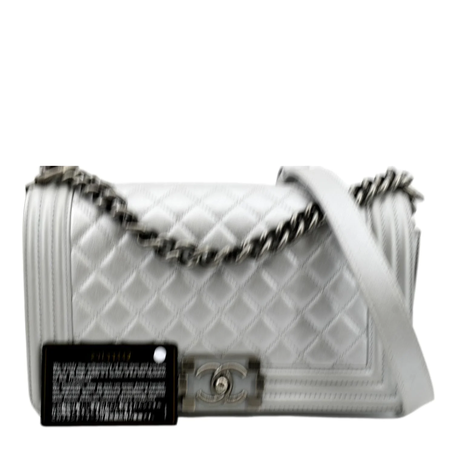 CHANEL Medium Boy Flap Quilted Leather Crossbody Bag Silver - Image 3