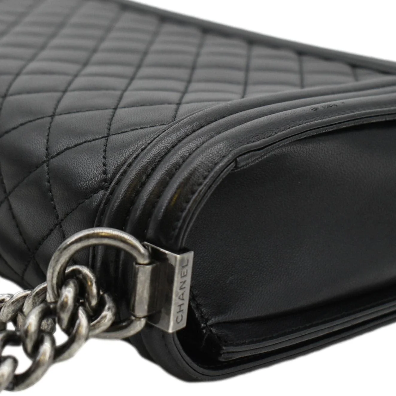 CHANEL Boy Flap Medium Quilted Leather Shoulder Bag Black - Image 5