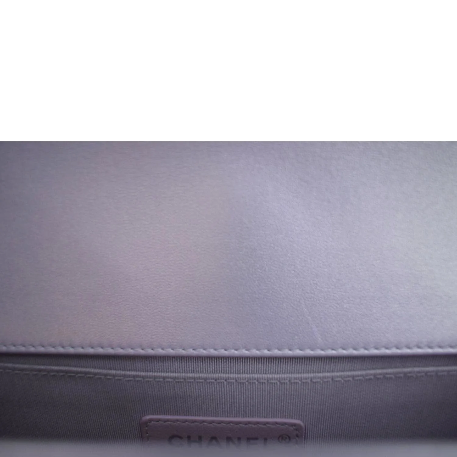 CHANEL Medium Boy Flap Metallic Chevron Shoulder Bag Light Purple - Image 13