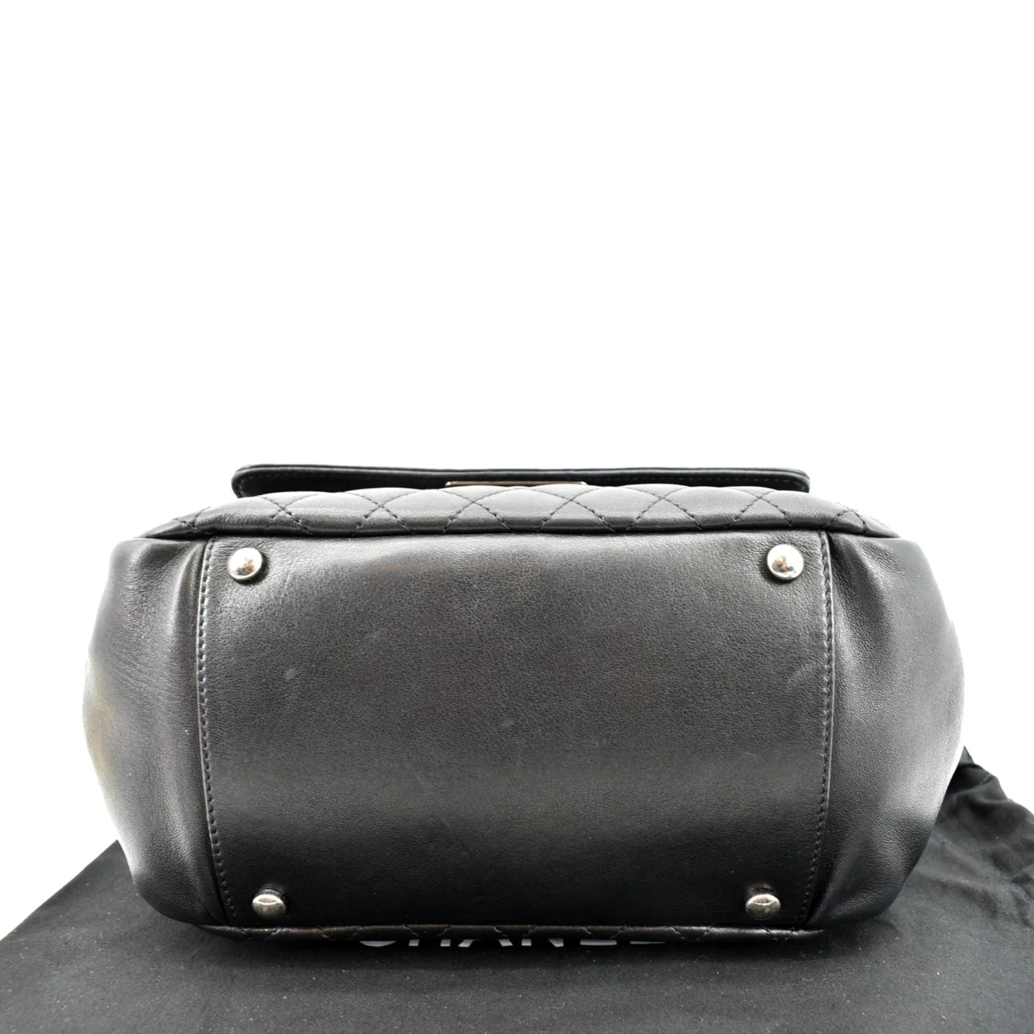CHANEL Boy Leather Shopping Tote Bag Black - Image 9