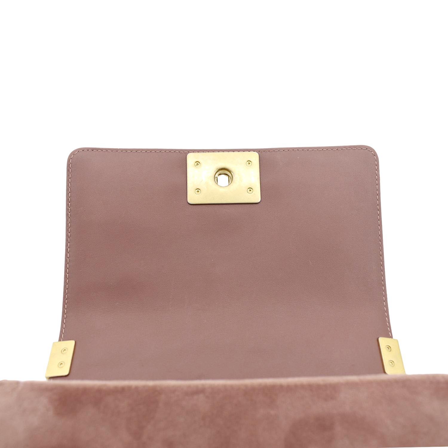 CHANEL Small Boy CC Chain Velvet Shoulder Bag Pink - Image 17