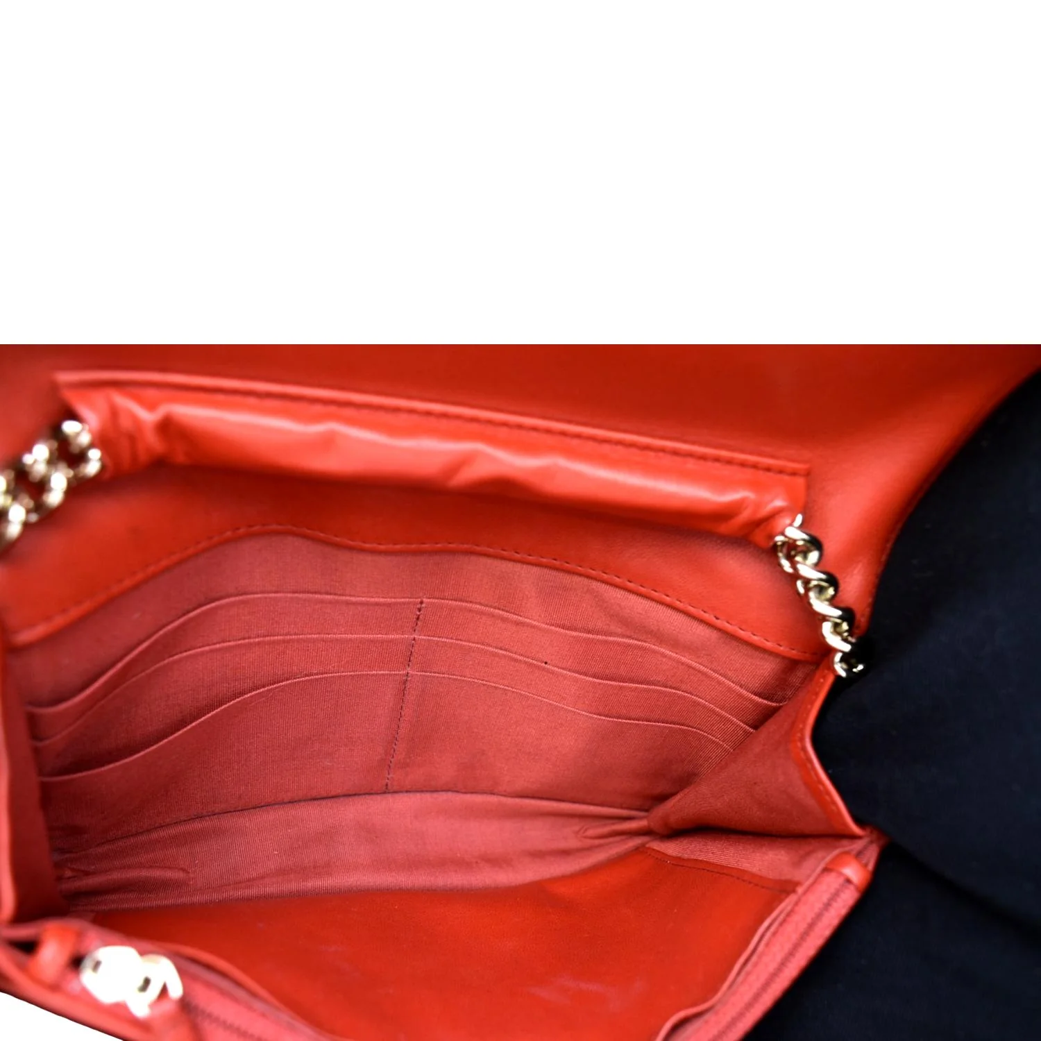 CHANEL Boy Woc Quilted Calfskin Leather Wallet On Chain Clutch Bag Red - Image 10