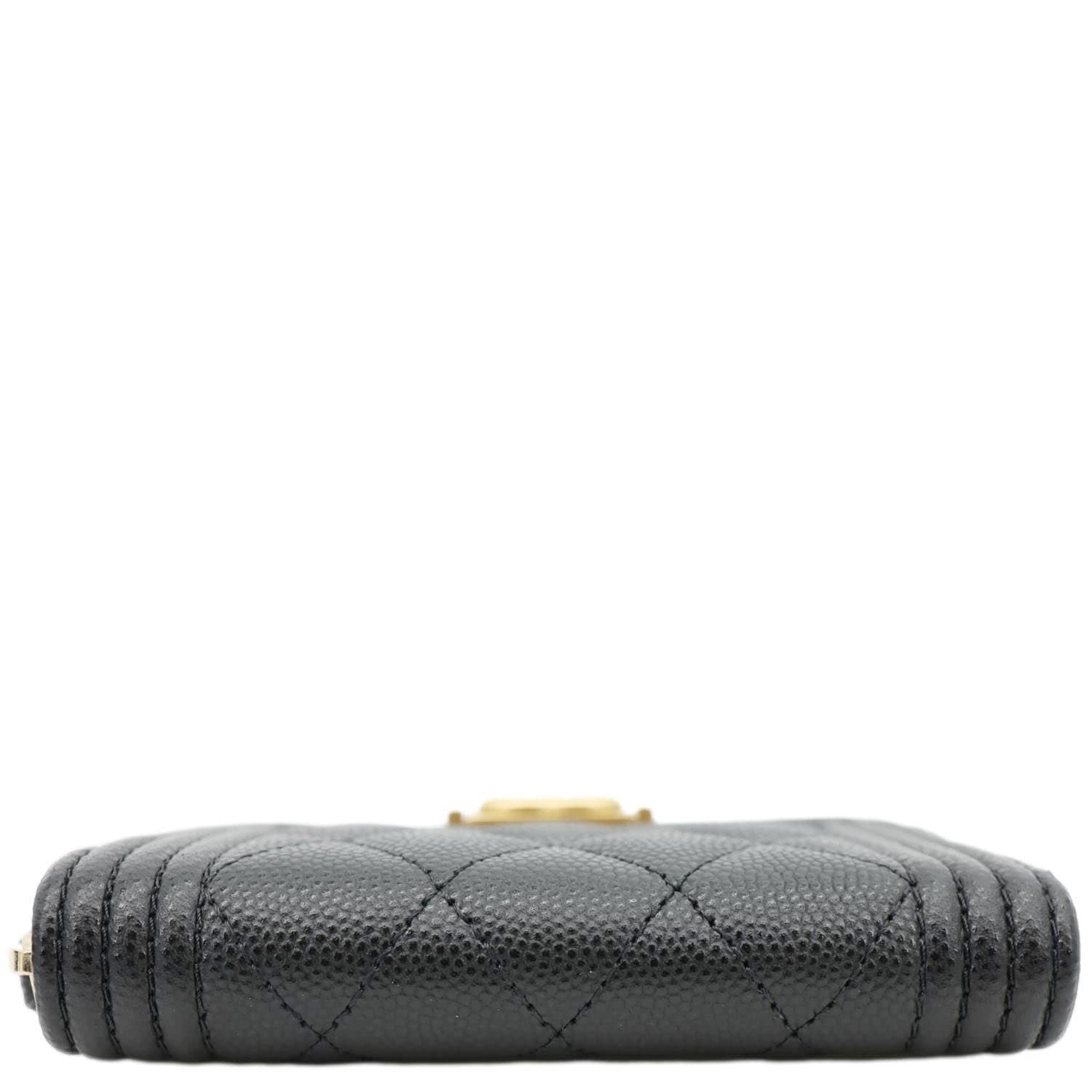 CHANEL Boy Small Caviar Leather Zip Around Wallet Black - Image 5