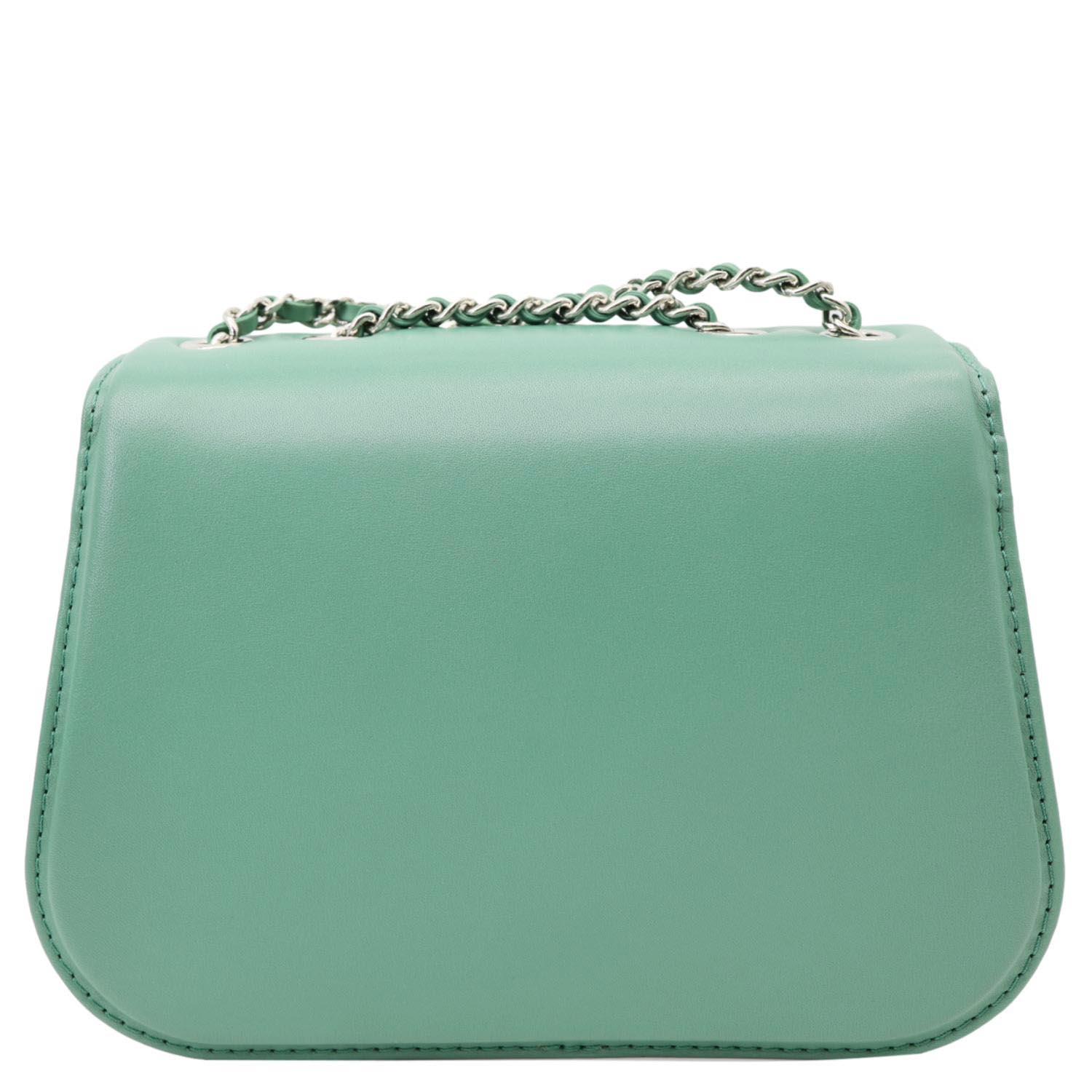 CHANEL Braided Chic Flap Leather Crossbody Bag Green - Image 4