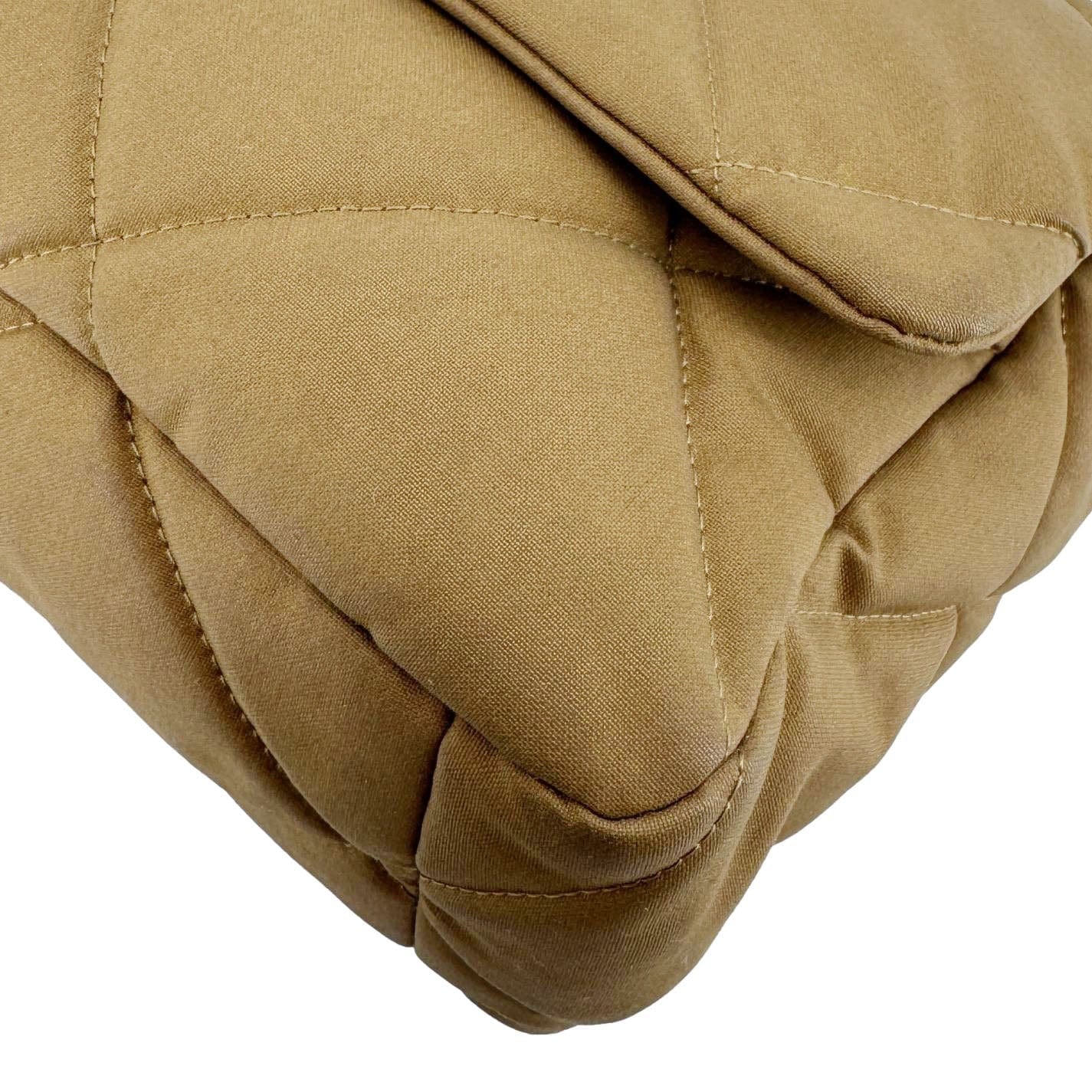 CHANEL 19 Flap Large Quilted Canvas Shoulder Bag Brown - Image 9