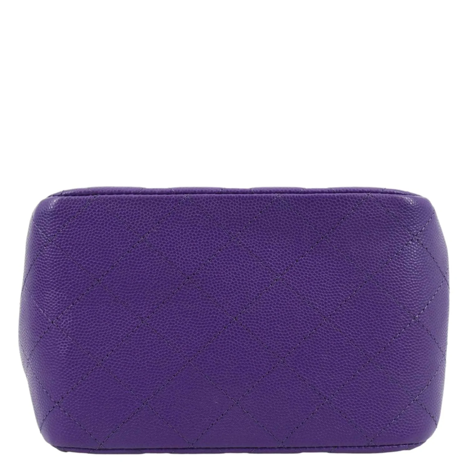CHANEL CC Quilted Caviar Leather Tote Bucket Bag Purple - Image 9
