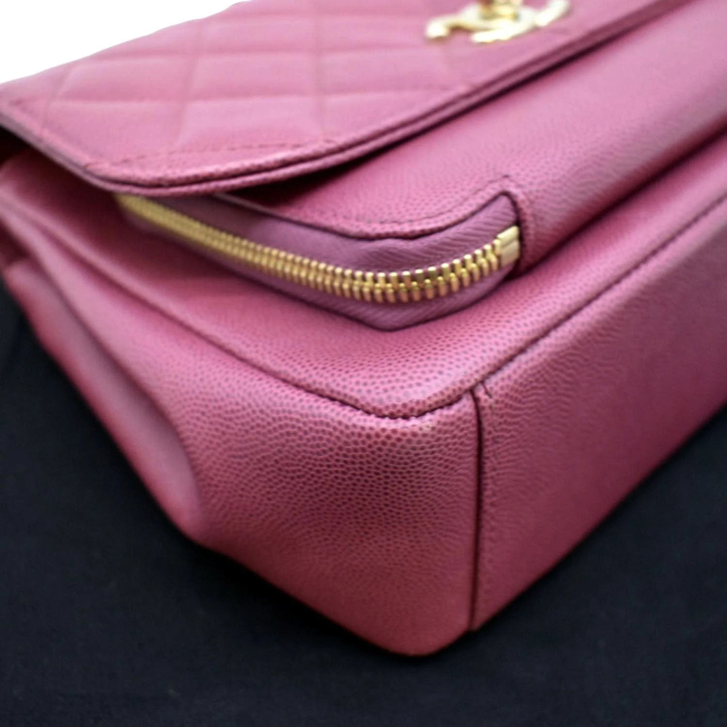 CHANEL Business Affinity Medium Flap Quilted Caviar Shoulder Bag Pink - Image 10