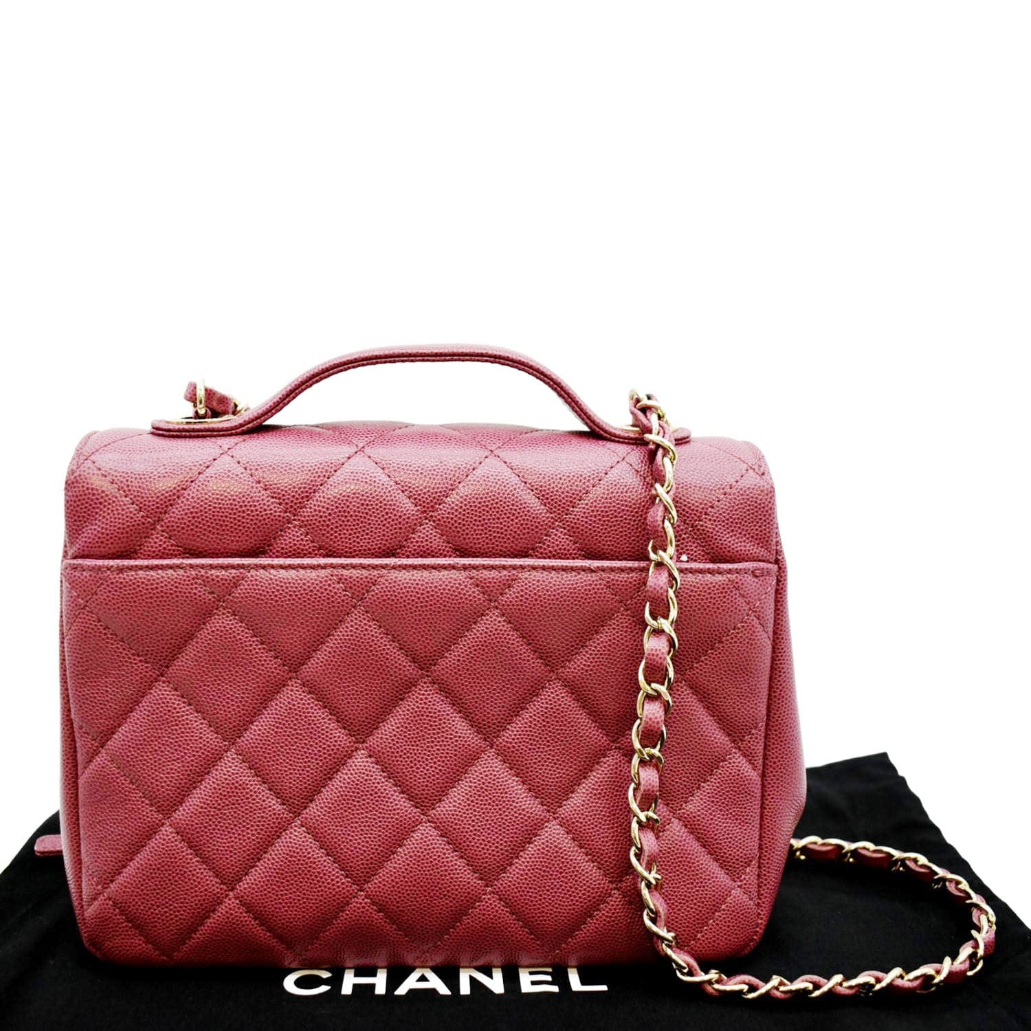 CHANEL Business Affinity Medium Flap Quilted Caviar Shoulder Bag Pink - Image 4