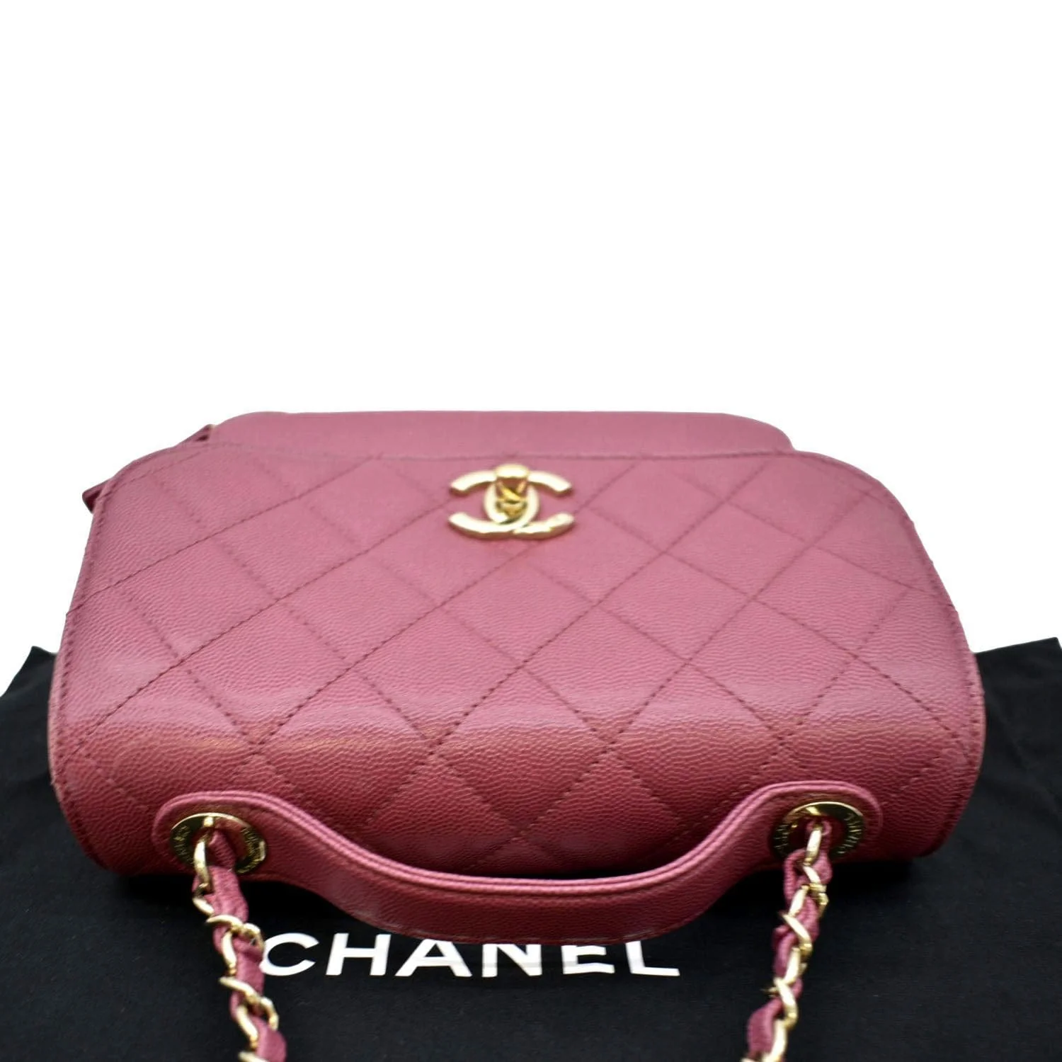 CHANEL Business Affinity Medium Flap Quilted Caviar Shoulder Bag Pink - Image 5
