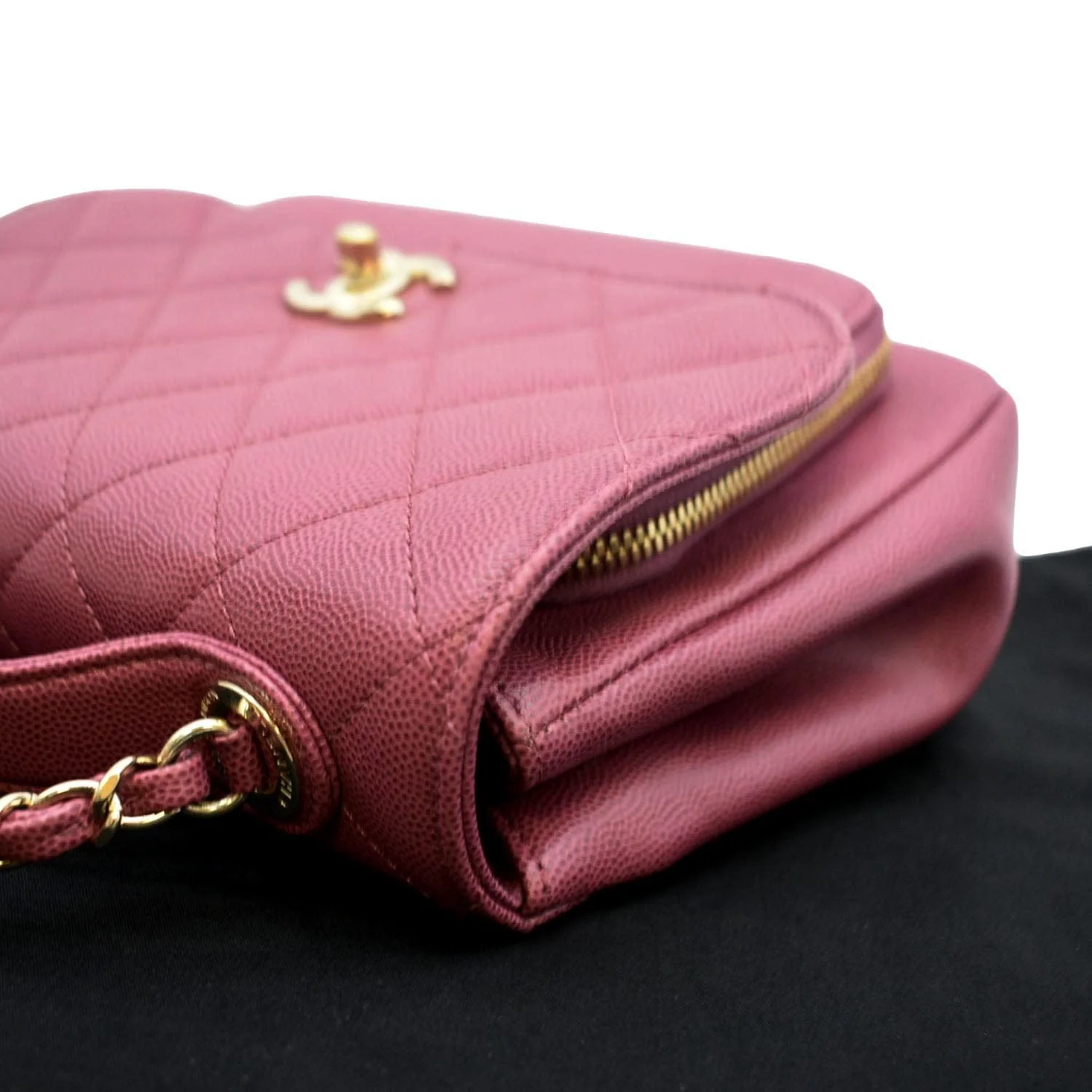 CHANEL Business Affinity Medium Flap Quilted Caviar Shoulder Bag Pink - Image 6