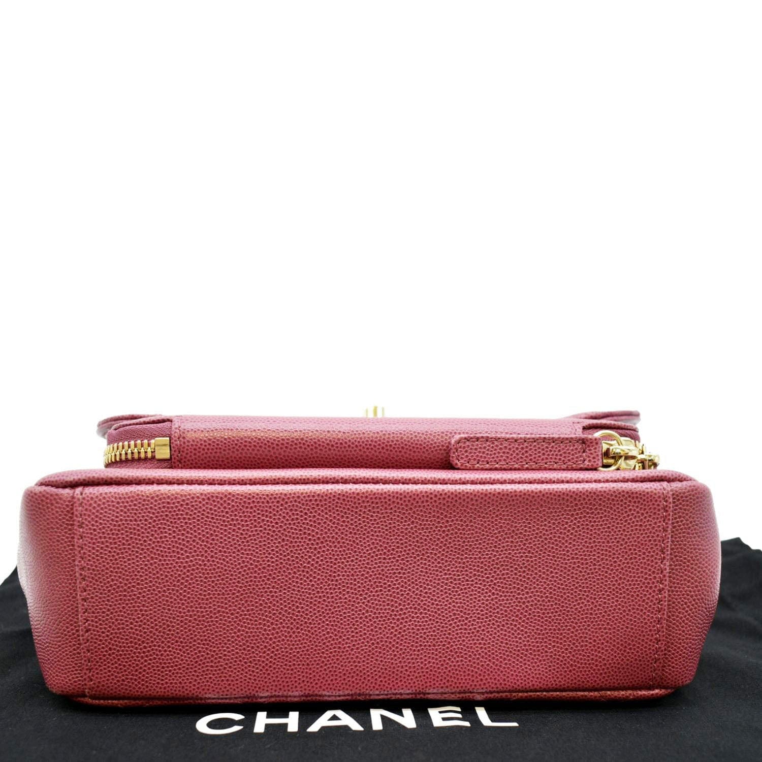 CHANEL Business Affinity Medium Flap Quilted Caviar Shoulder Bag Pink - Image 9