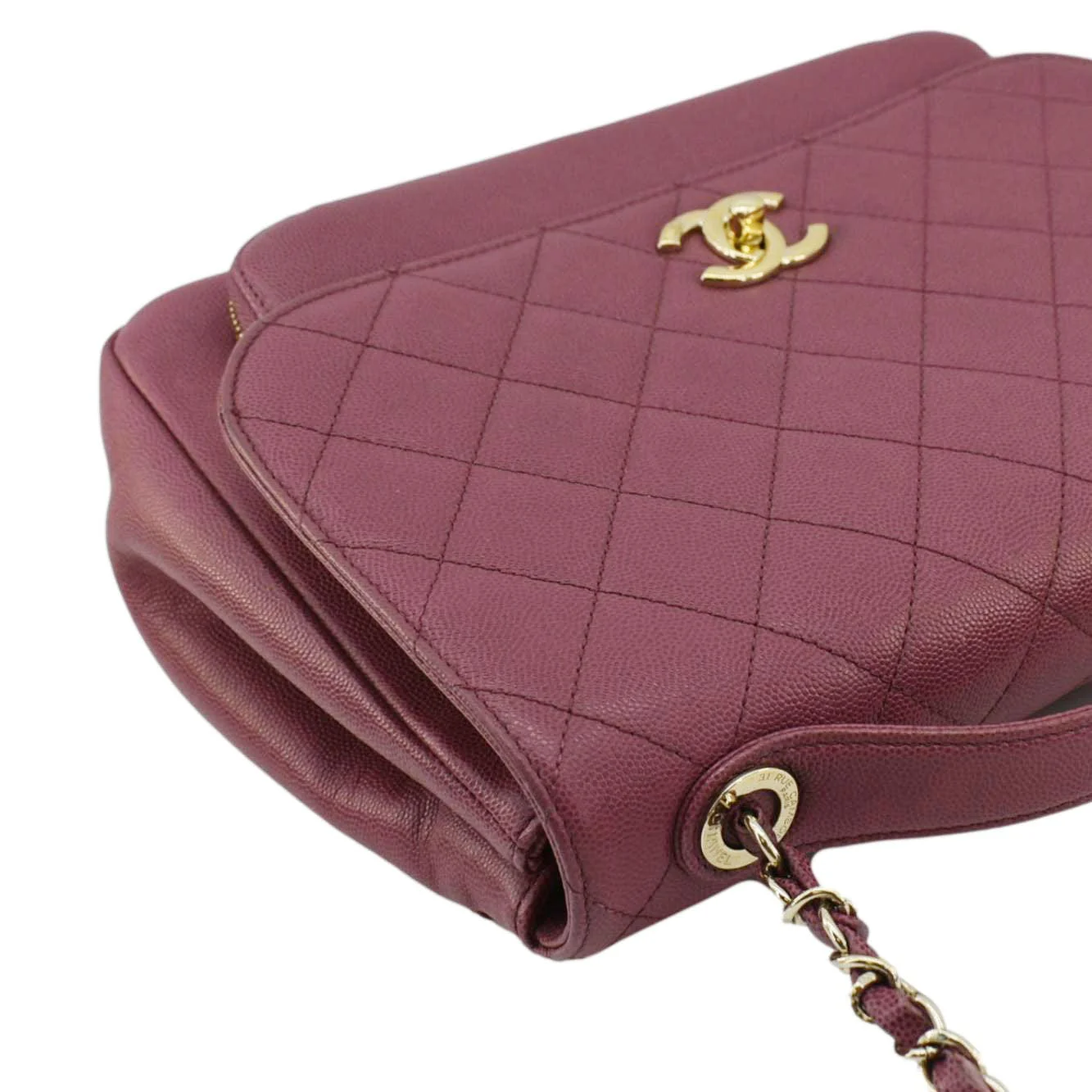 CHANEL Business Affinity Medium Flap Quilted Caviar Shoulder Bag Pink - Image 7