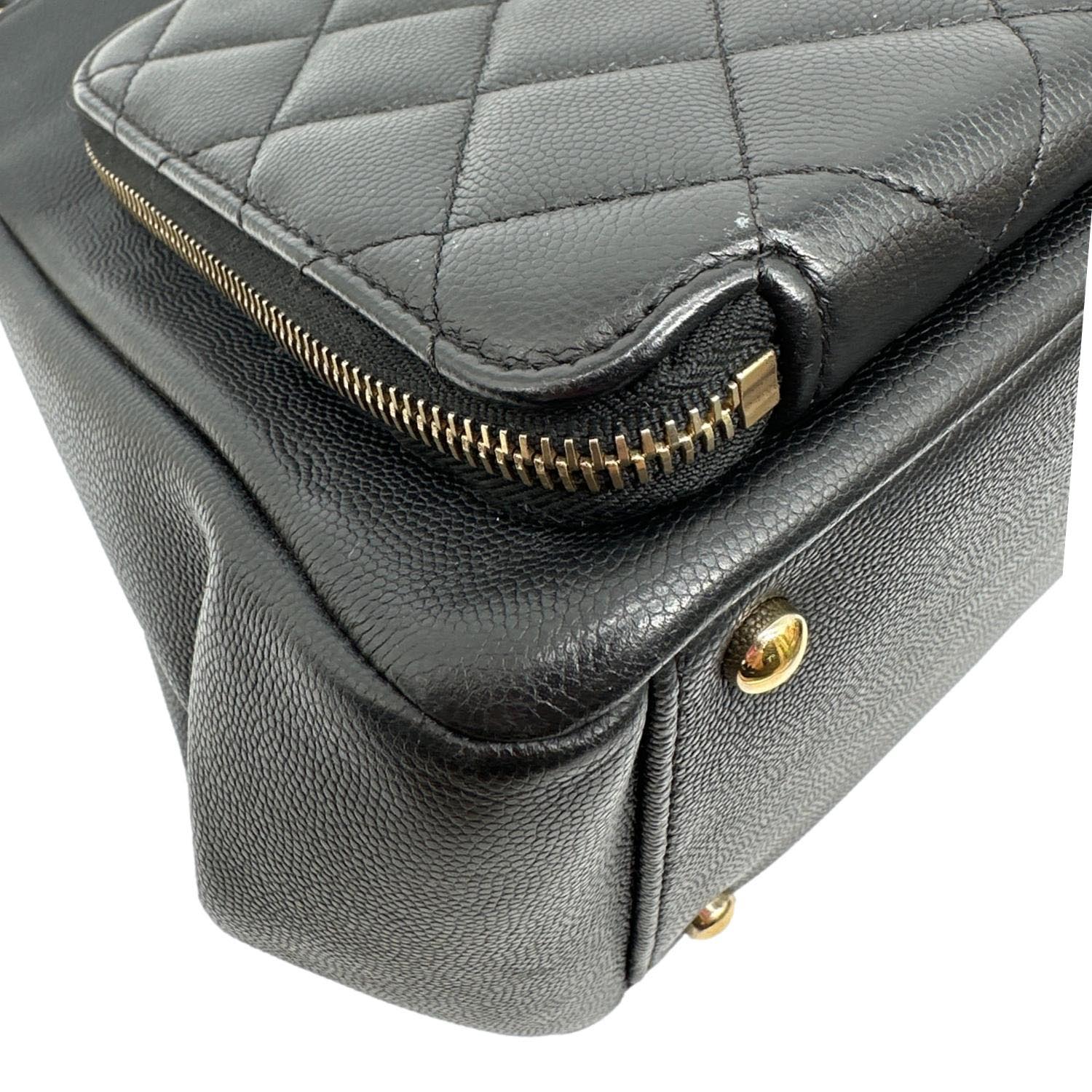 CHANEL Business Affinity Quilted Caviar Leather Shopping Tote Bag Black - Image 10