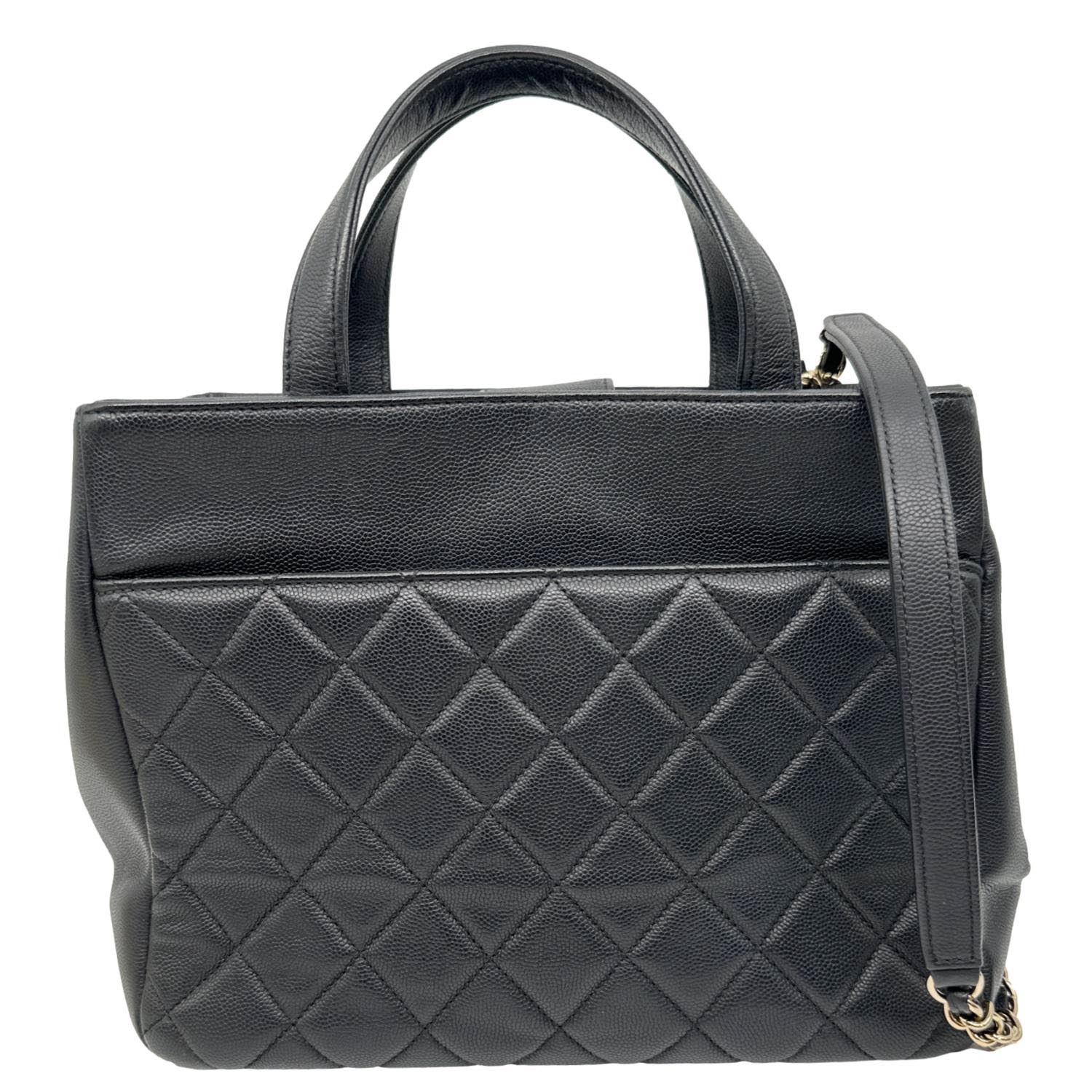 CHANEL Business Affinity Quilted Caviar Leather Shopping Tote Bag Black - Image 3