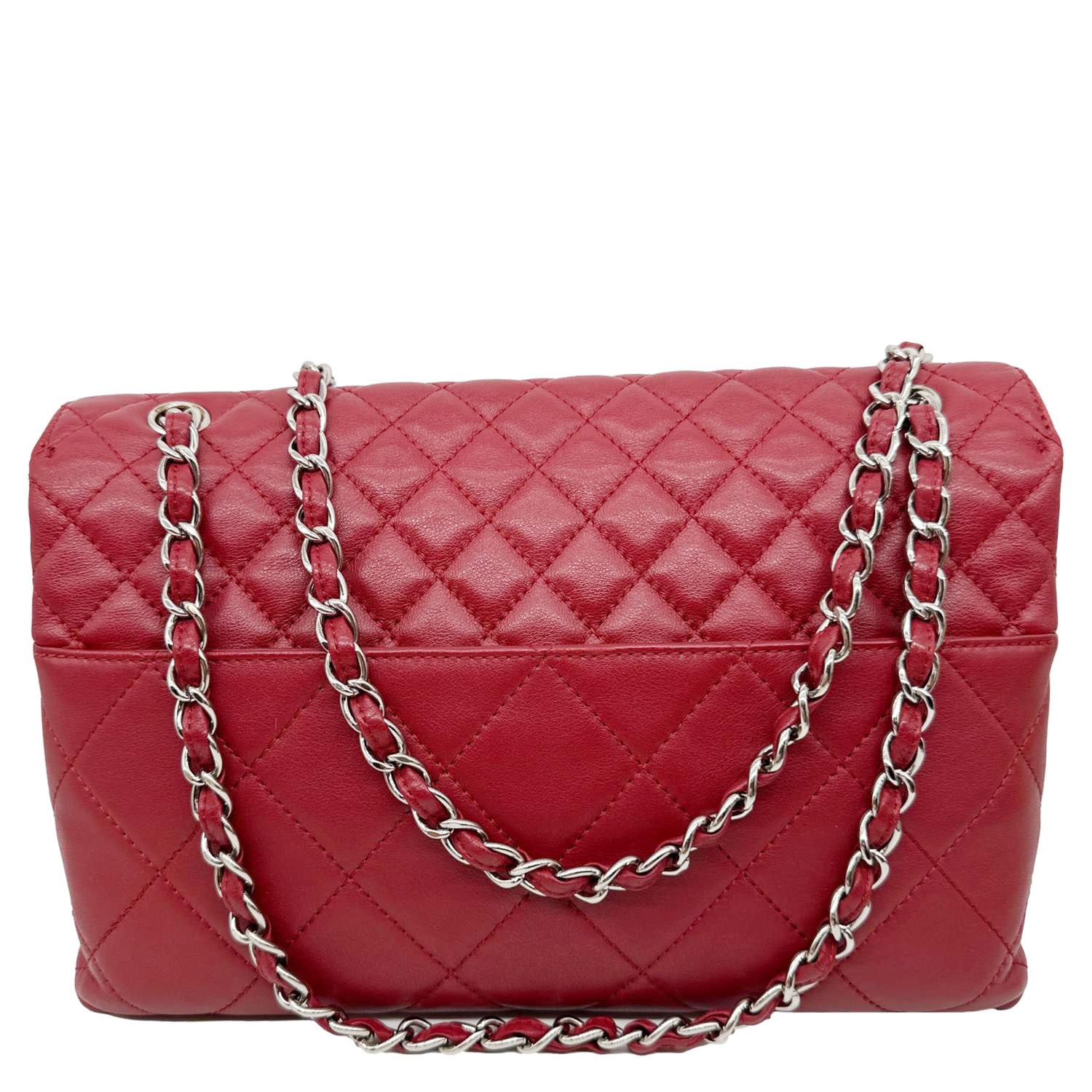 CHANEL Business Flap Quilted Calfskin Leather Crossbody Bag Red - Image 5