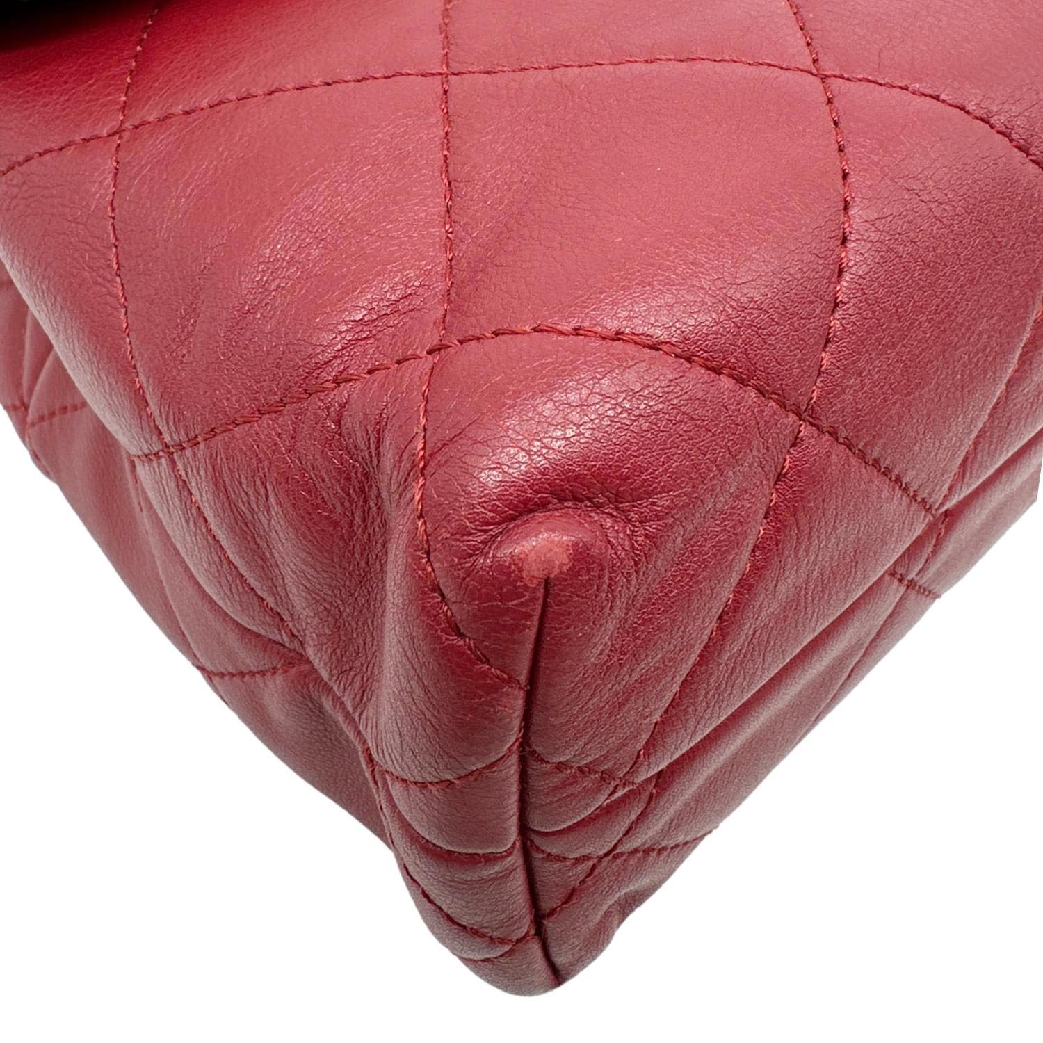 CHANEL Business Flap Quilted Calfskin Leather Crossbody Bag Red - Image 9